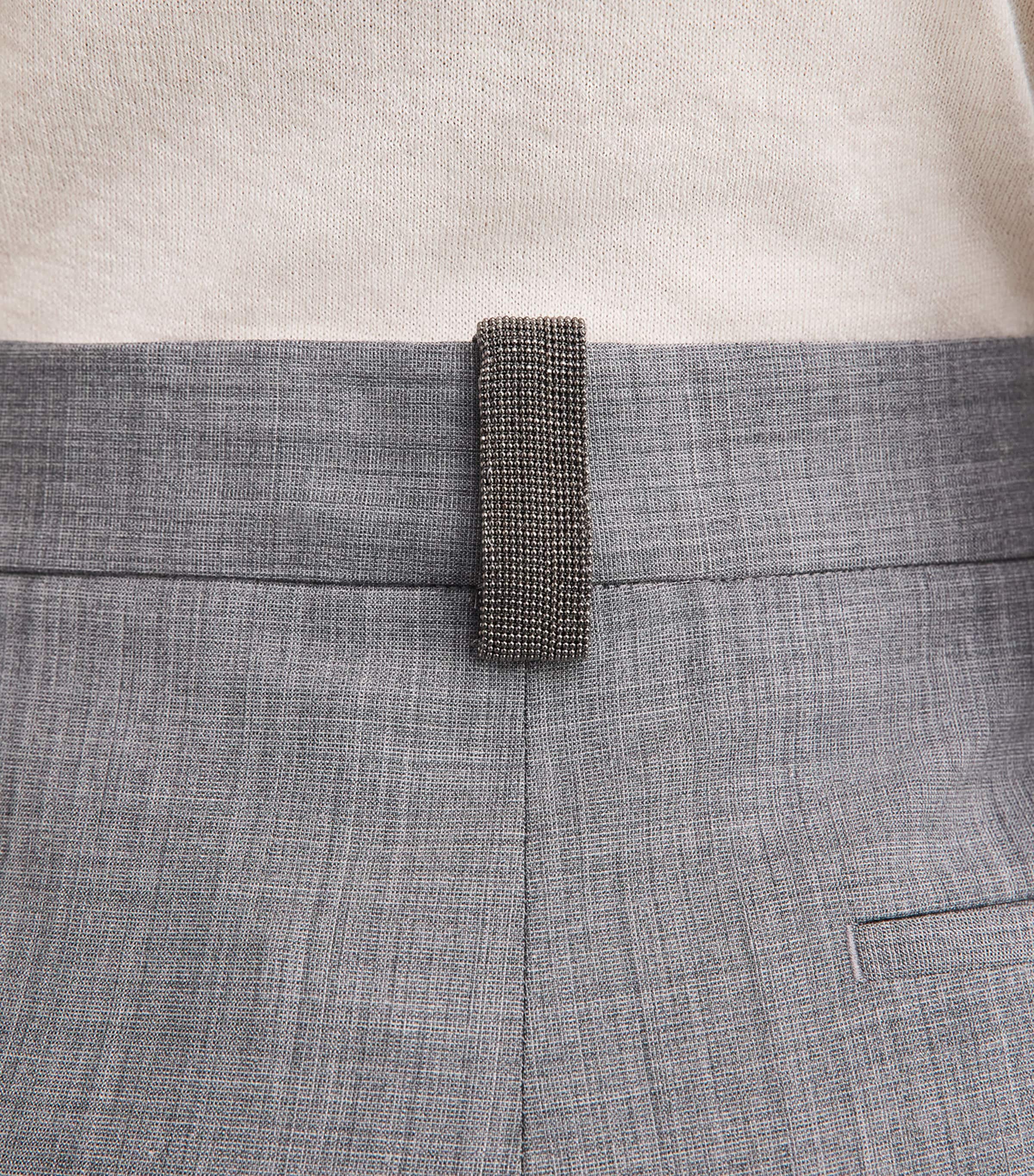 Fabiana Filippi Womens Wool-Blend Pleated Chinos Roccia Melange Image 3