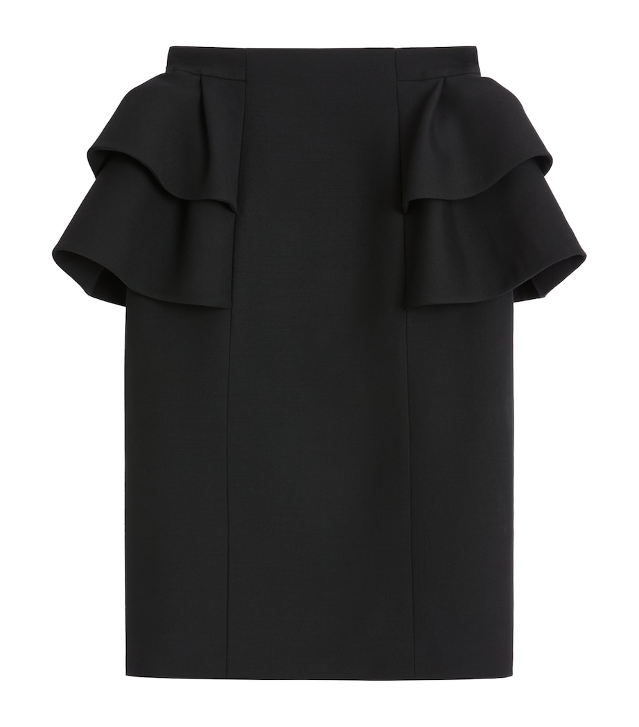 Valentino Womens Wool-Silk Ruffled Midi Skirt Image 1