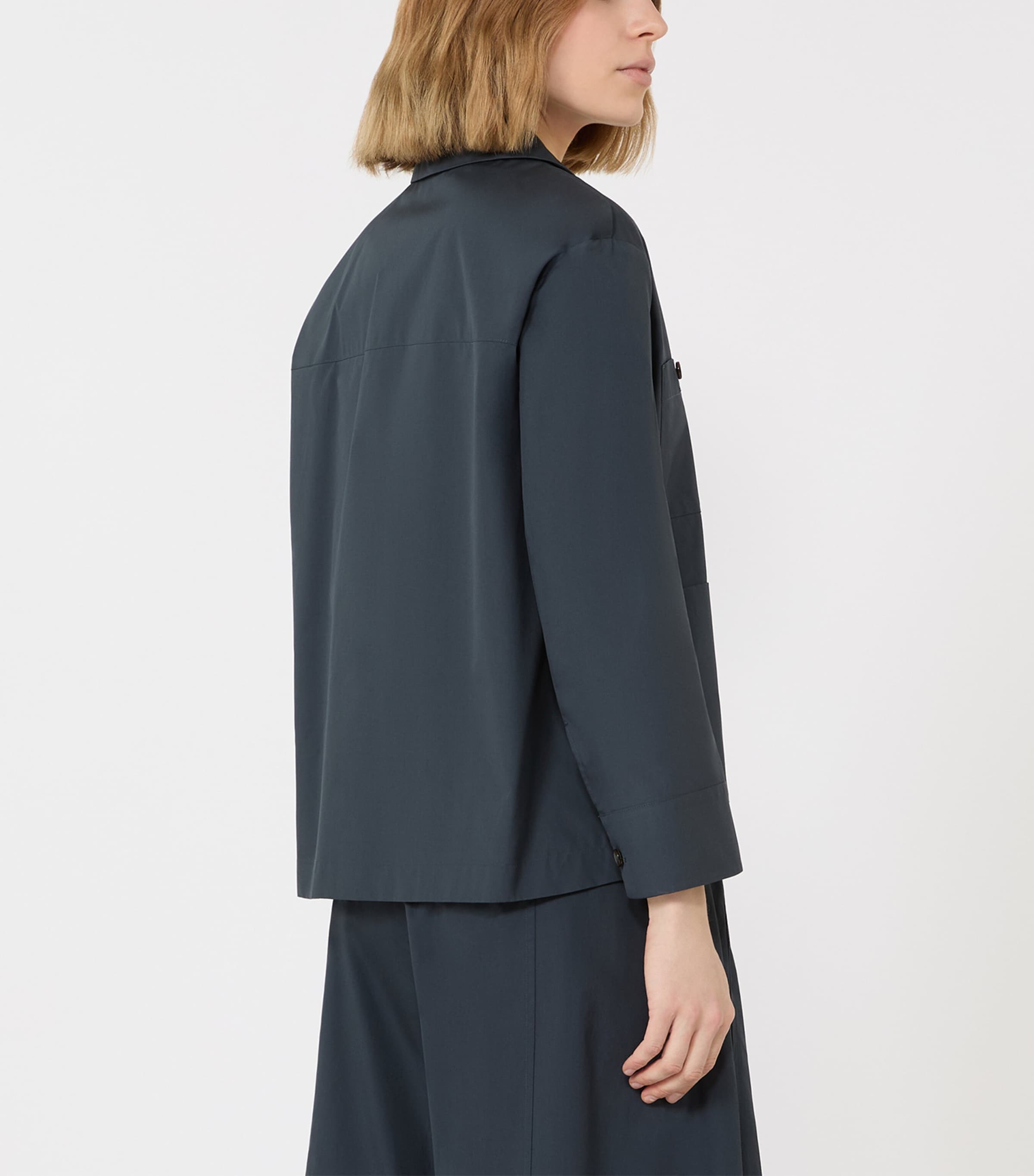 Max Mara Womens Cotton Pocket-Detail Shacket Ultramarine Image 4