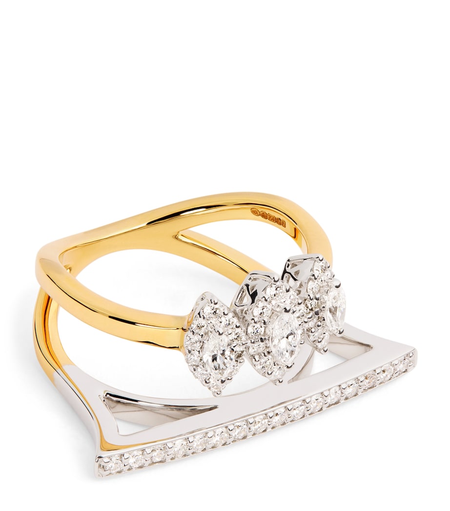 Yeprem Yellow Gold and Diamond Golden Strada Stackable Ring Mixed Gold Image 1