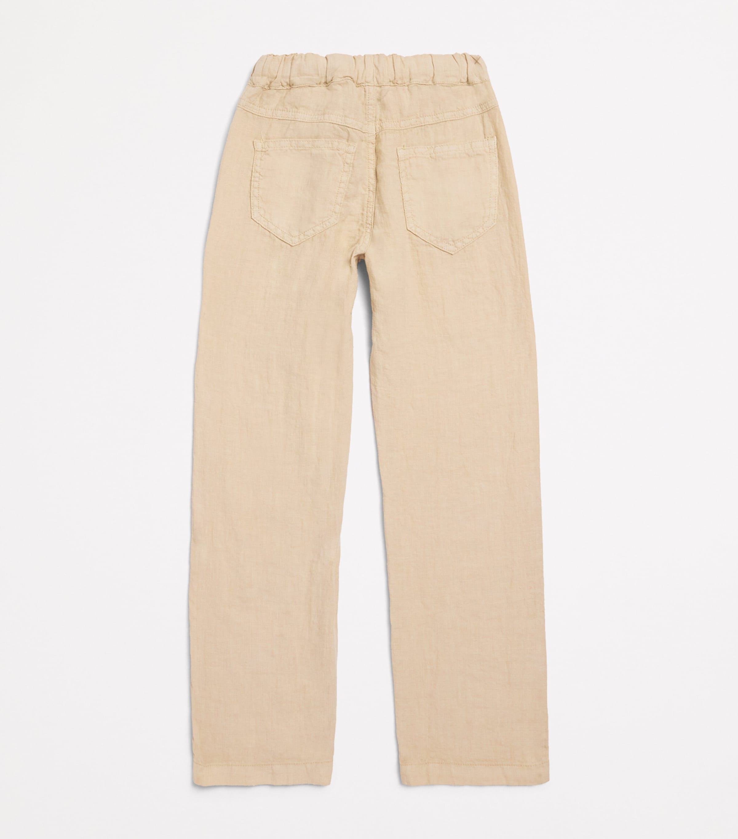 Il Gufo Linen Tie-Waist Trousers (2-12 Years) Beige Image 2