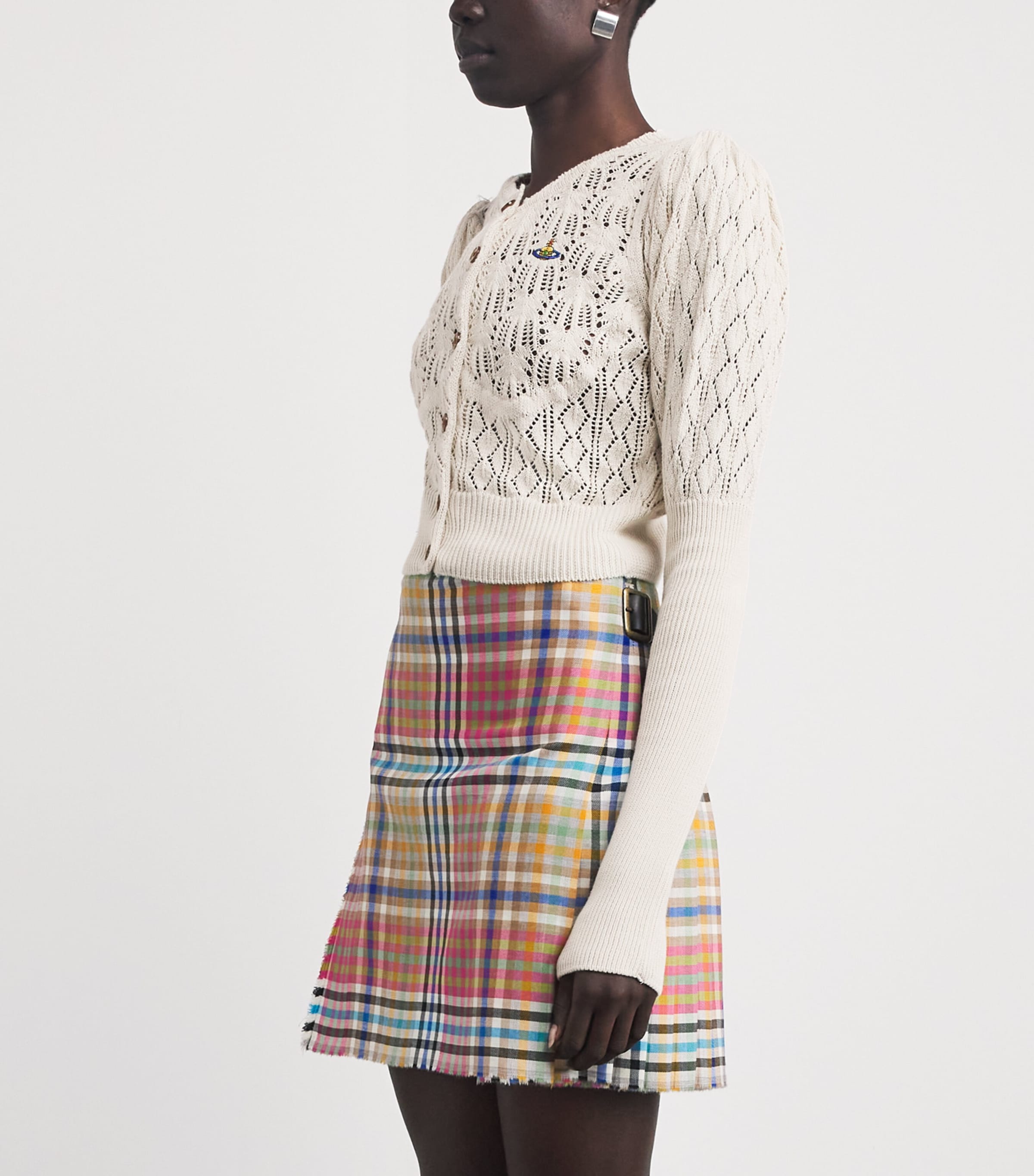 Vivienne Westwood Womens Cotton Crochet Orb Cardigan Cream Image 4
