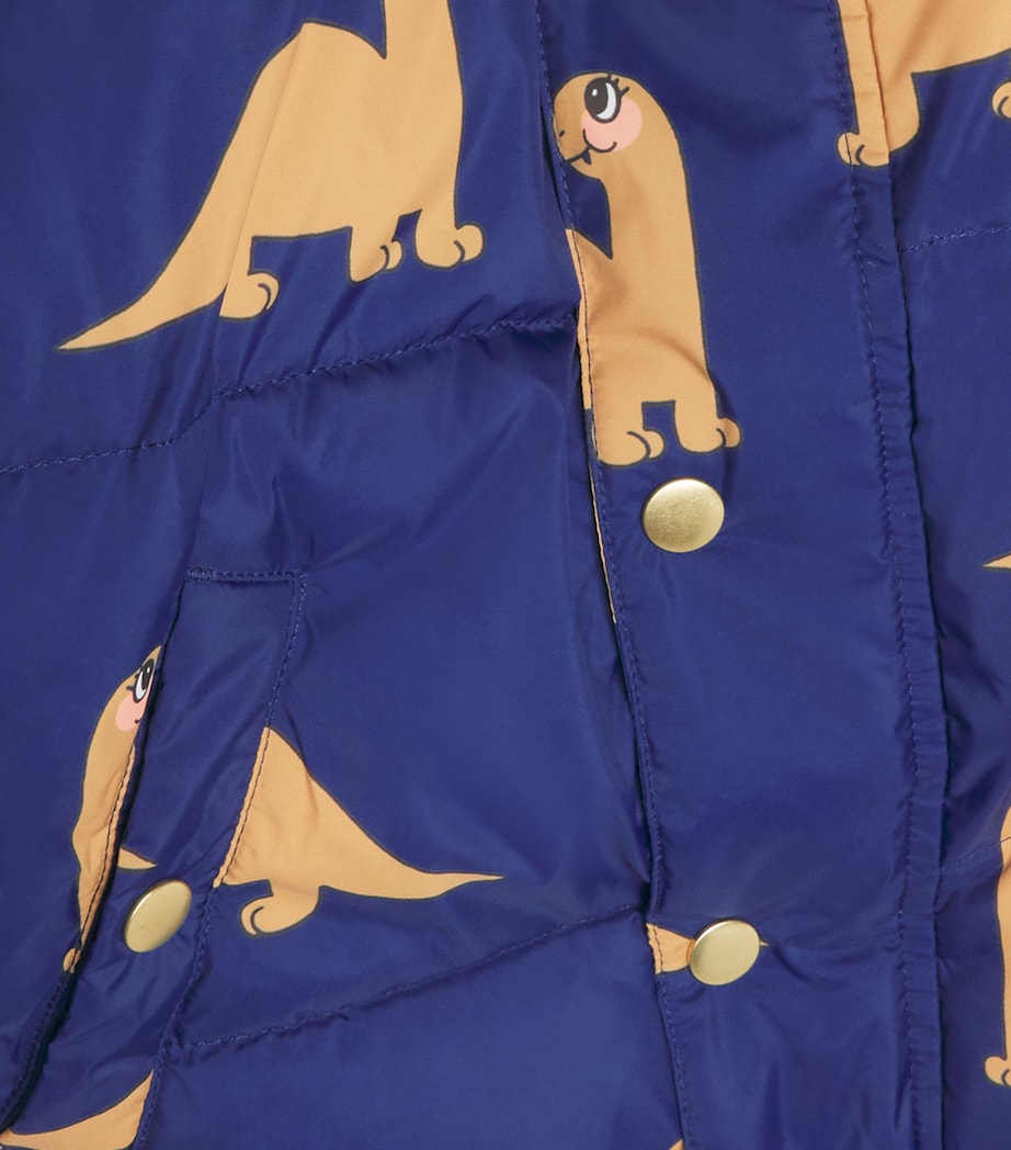Water-Repellent Adaptable Dino Puffer Jacket (3-11 Years) BLUE Image 3