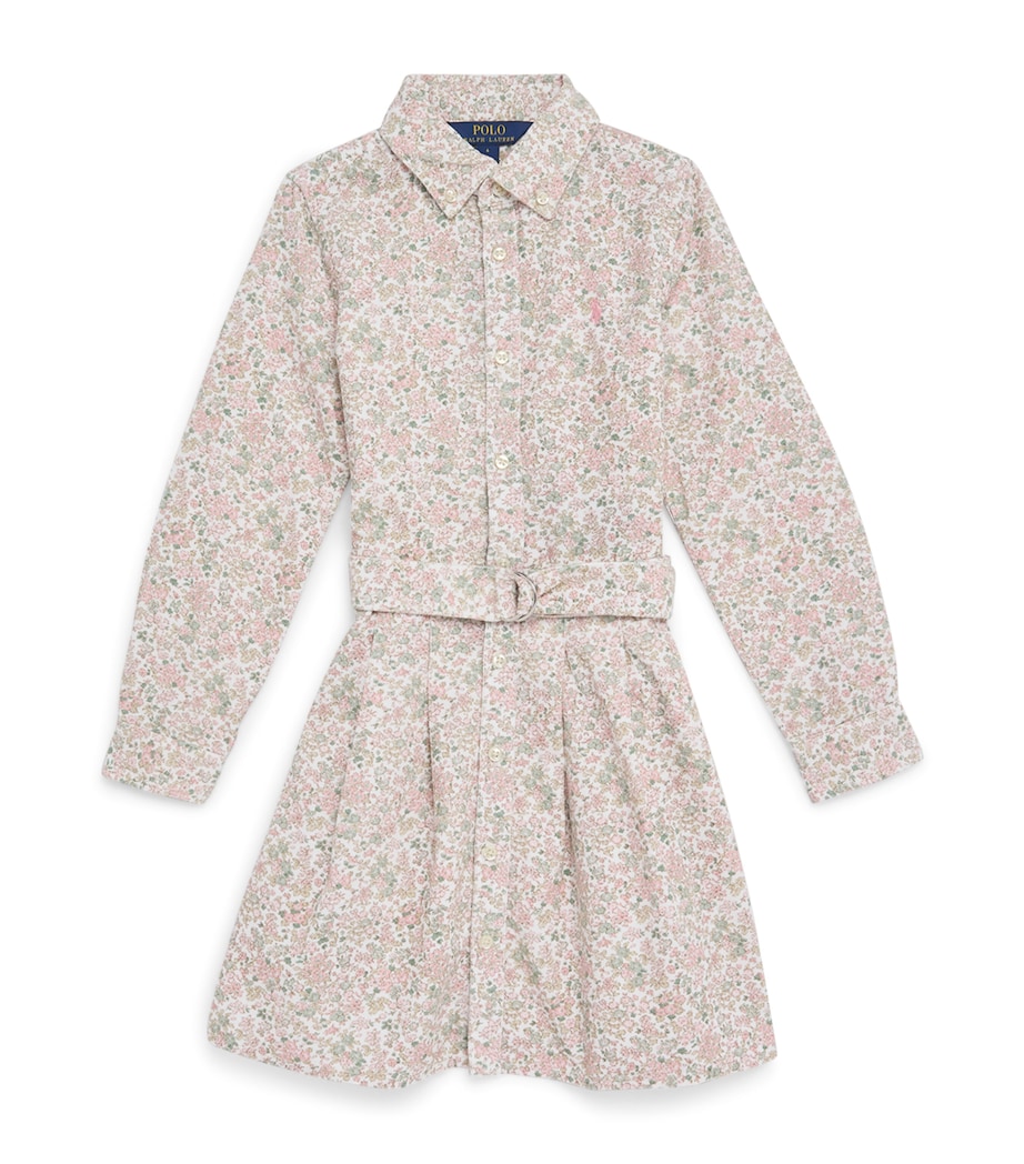 Corduroy Belted Floral Print Dress (6-14 Years) CAROLAN NEVIS PINK Image 1