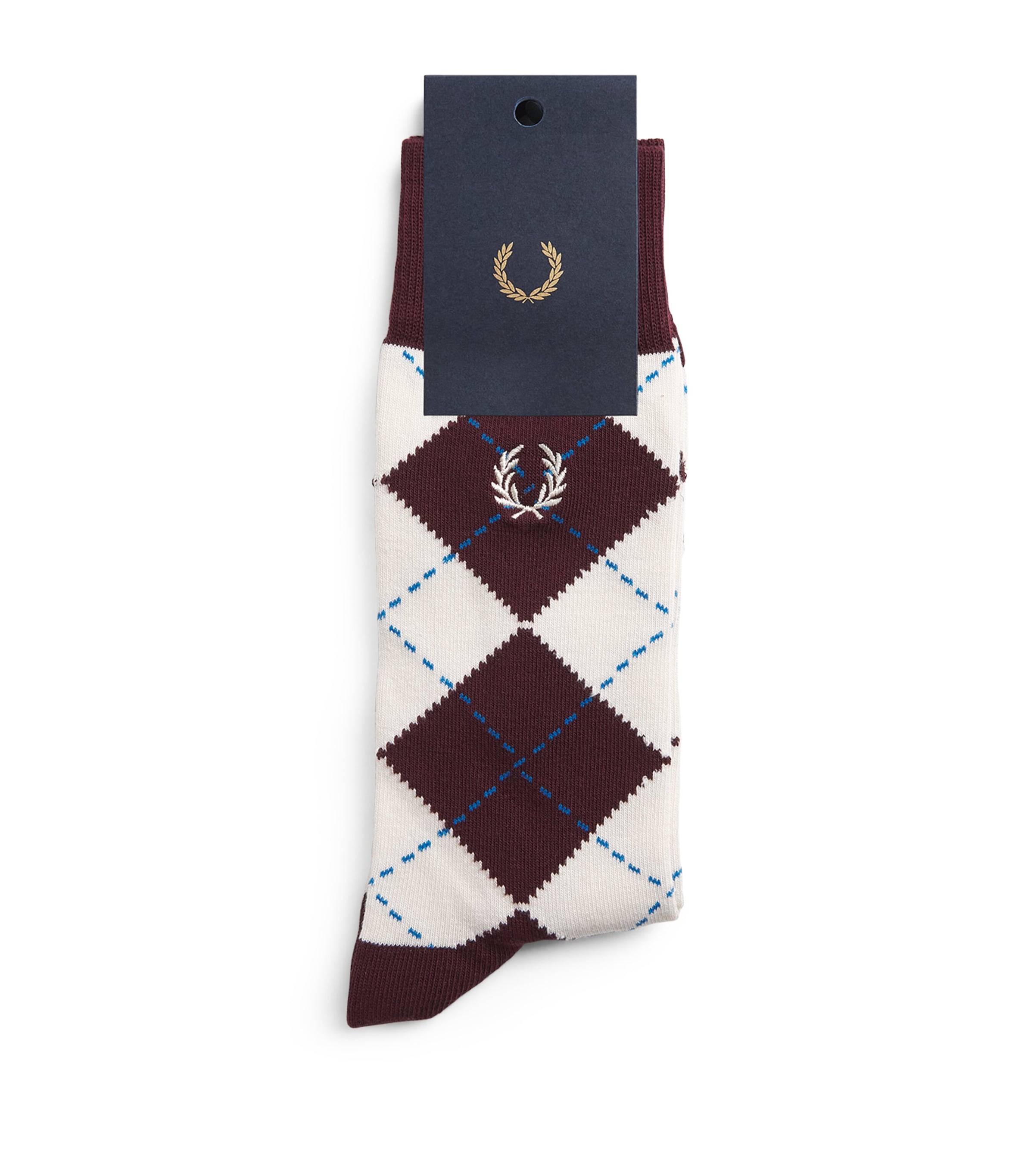 Fred Perry Cotton-blend Argyle Socks In Multi