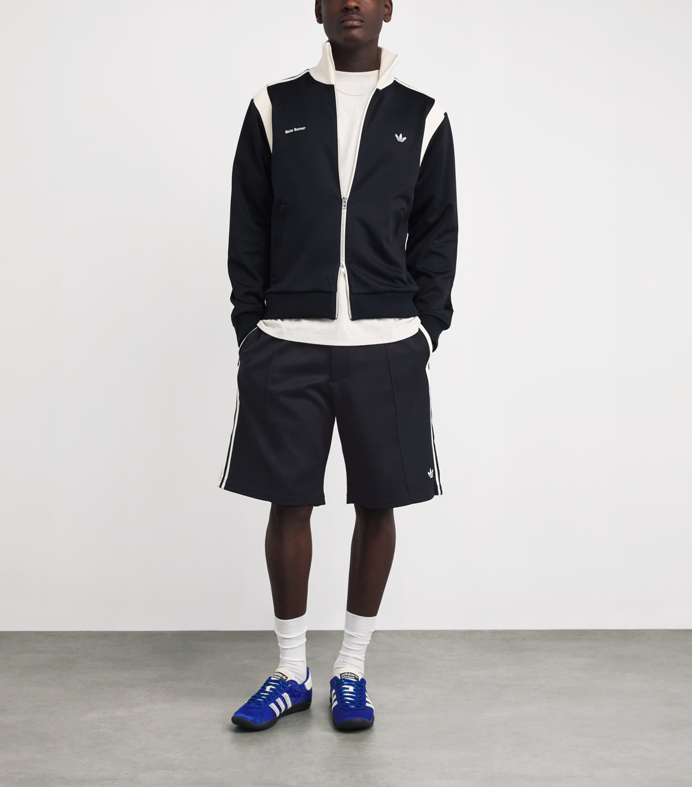 adidas Mens x Wales Bonner Twill Shorts Blue Image 2