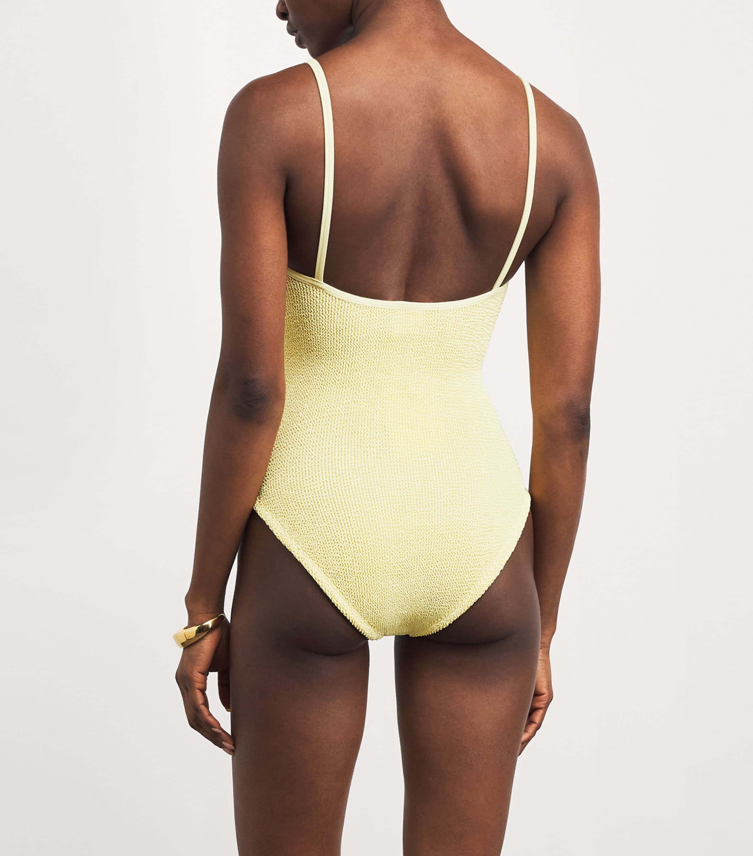 Hunza G Womens Beaded Mia Swimsuit Butter Image 3