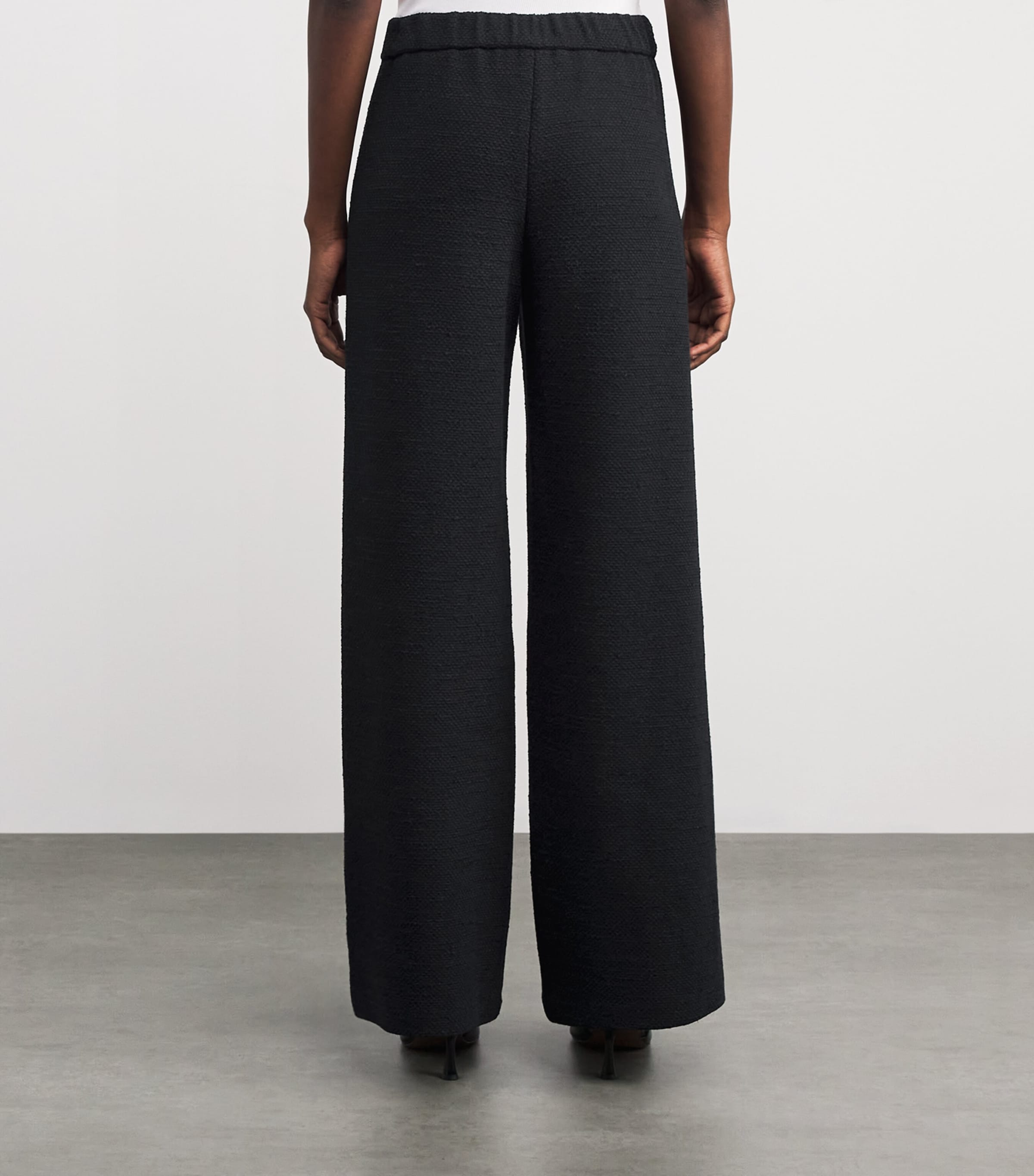 Tweed Wide-Leg Trousers BLACK Image 4