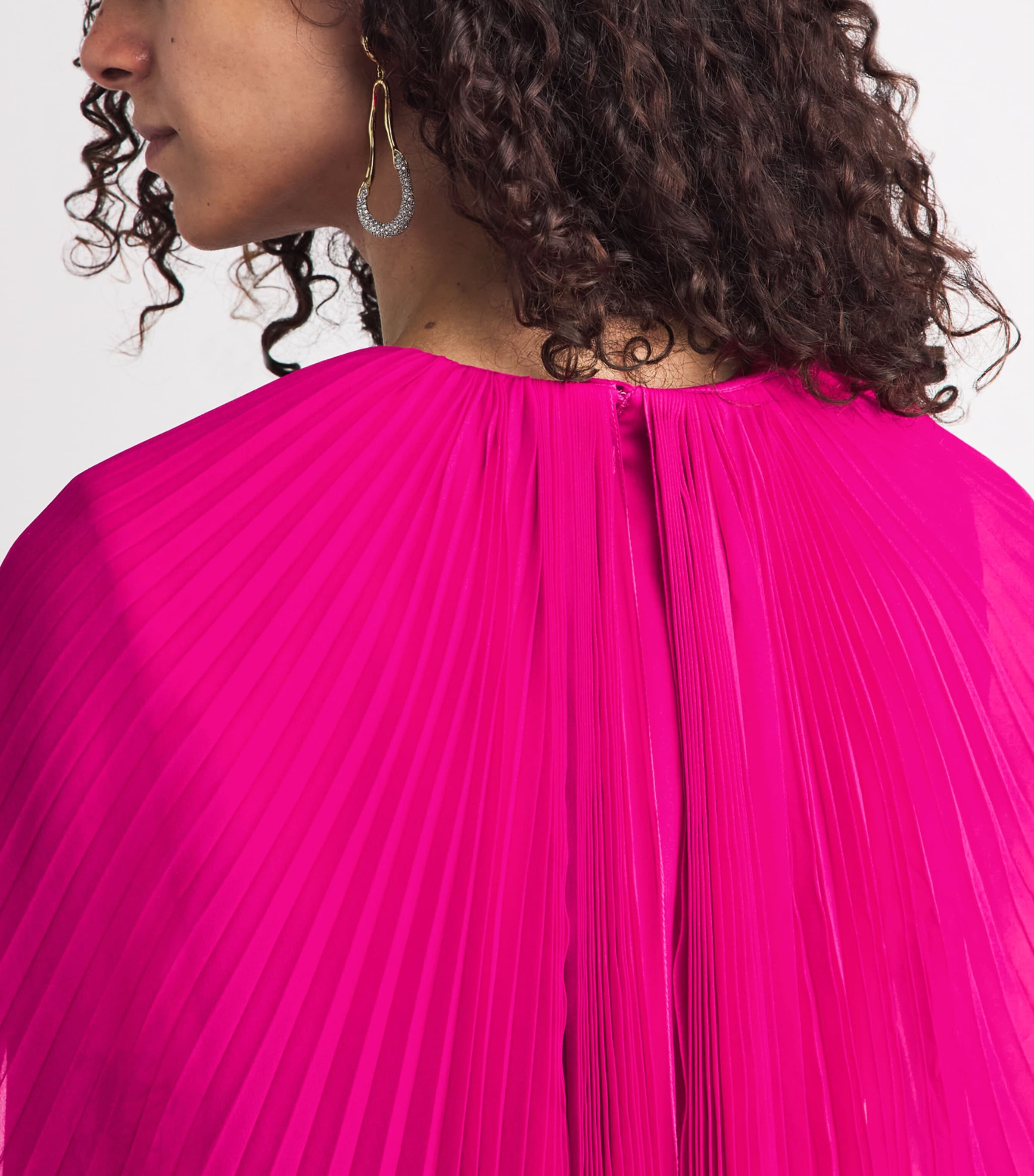 Gaurav Gupta Womens Pleated Cape Freya Gown French Fuschia Image 5