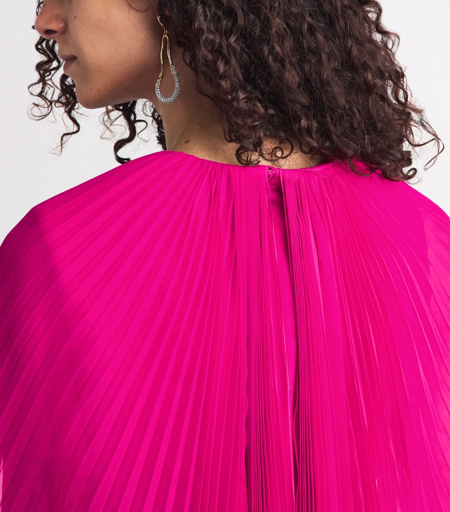 Gaurav Gupta Womens Pleated Cape Freya Gown French Fuschia Image 5