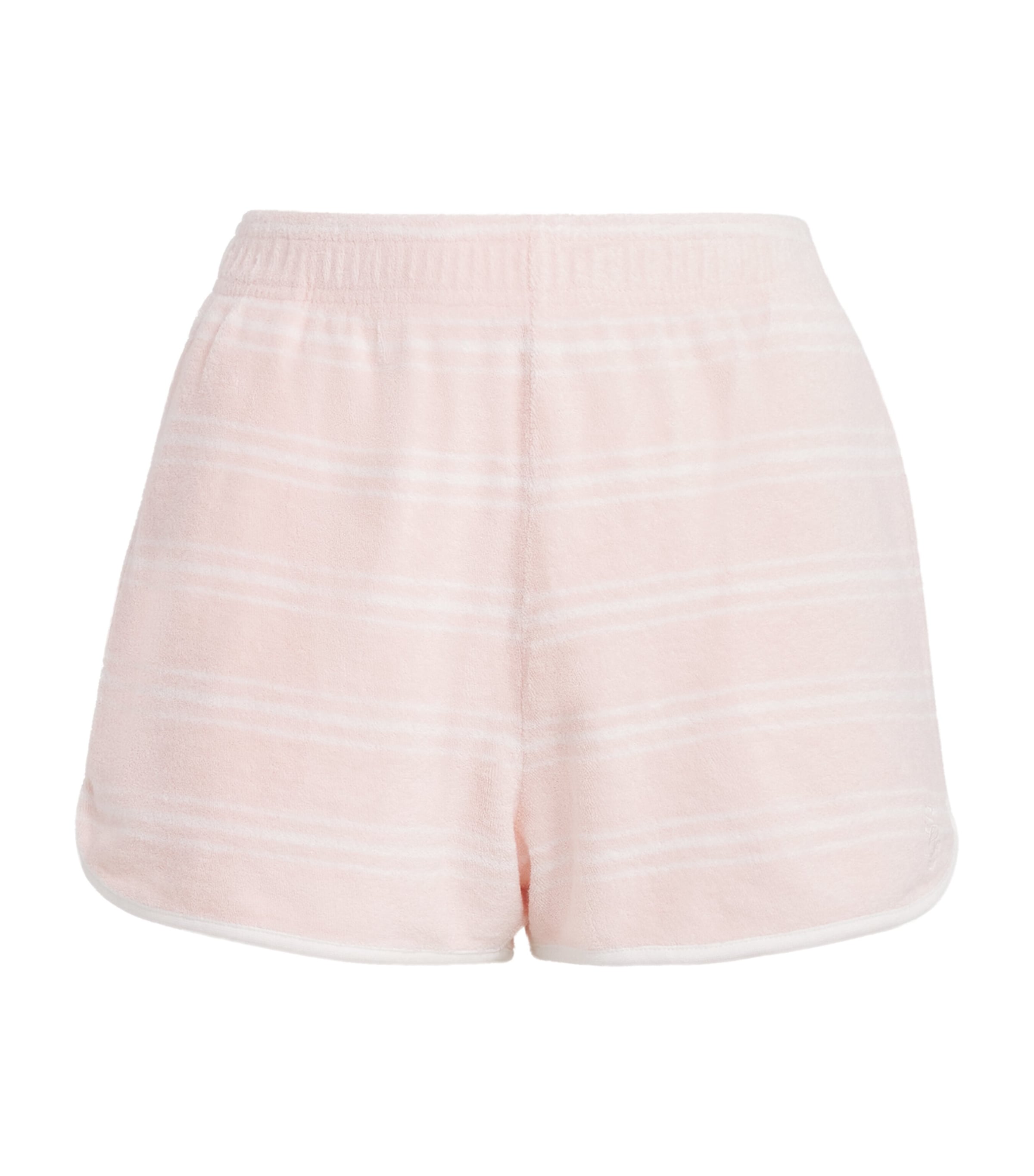 Sporty And Rich Terry Stripe Shorts In Pink