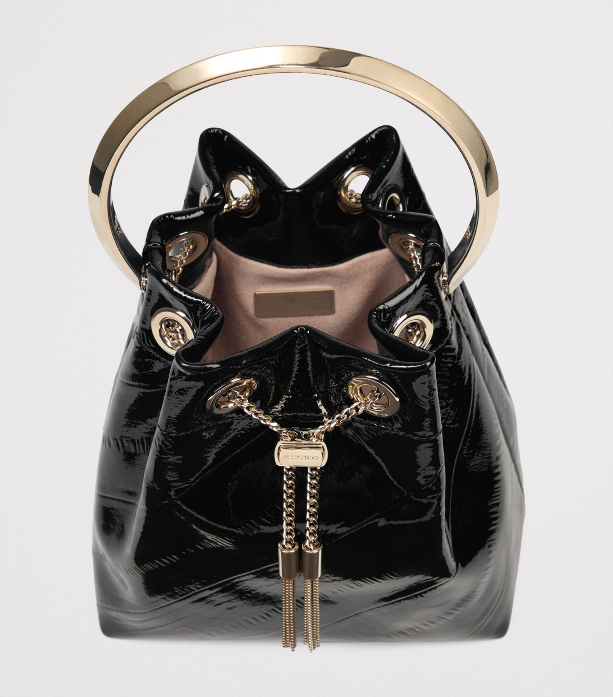 Jimmy Choo Shiny Biker Leather Bon Bon Top-Handle Bag Black/multi/gold Image 4