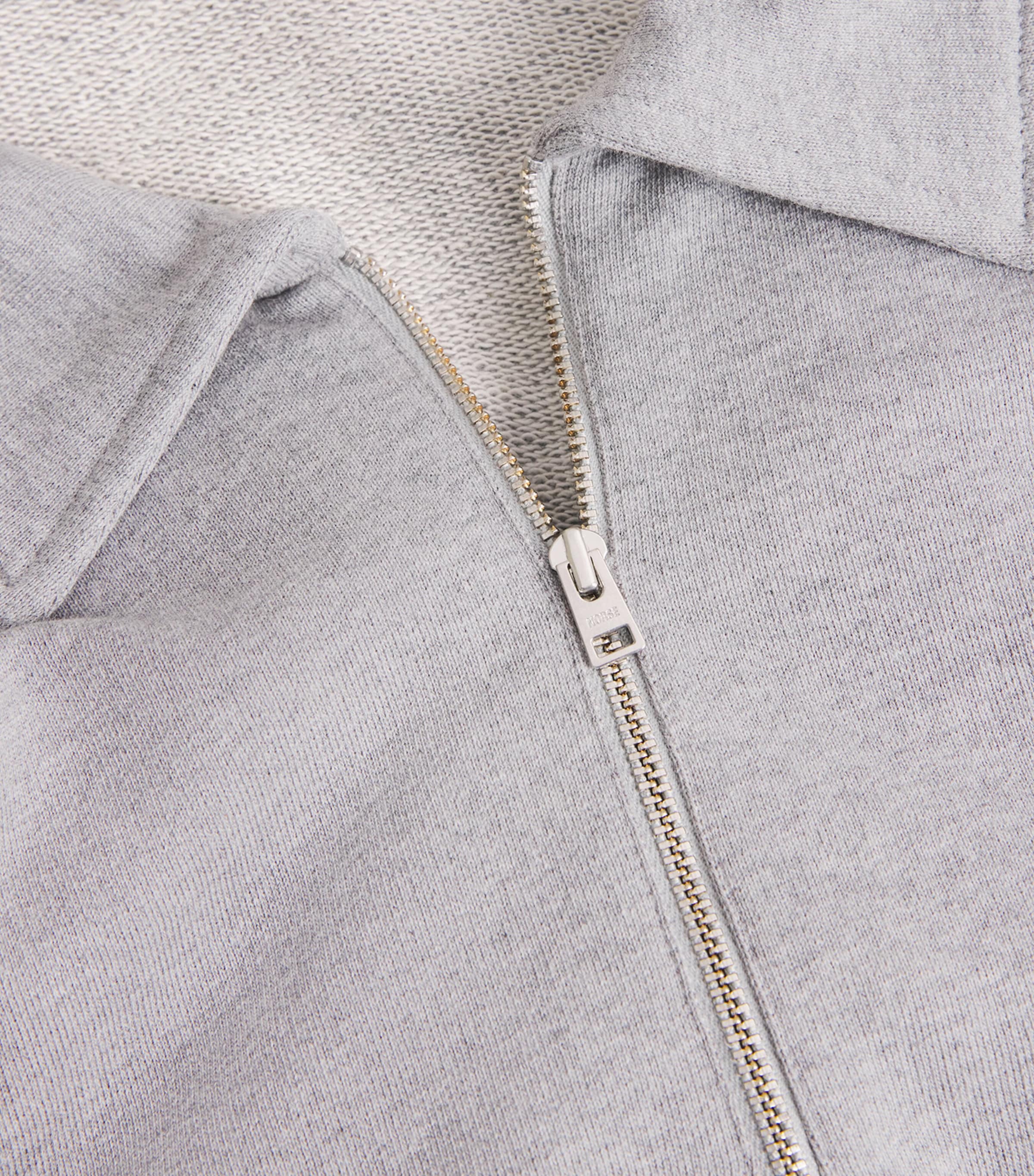 Cotton Half-Zip Sweatshirt GREY MELANGE Image 5
