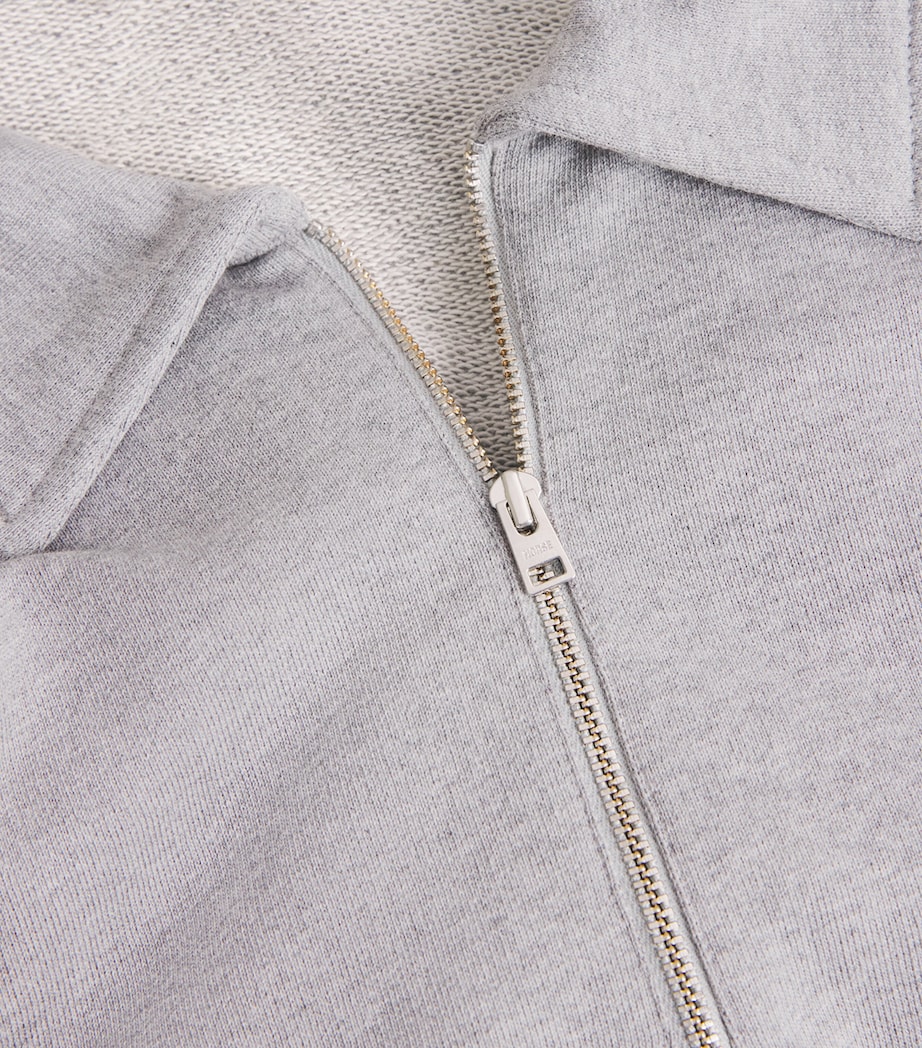 Cotton Half-Zip Sweatshirt GREY MELANGE Image 5