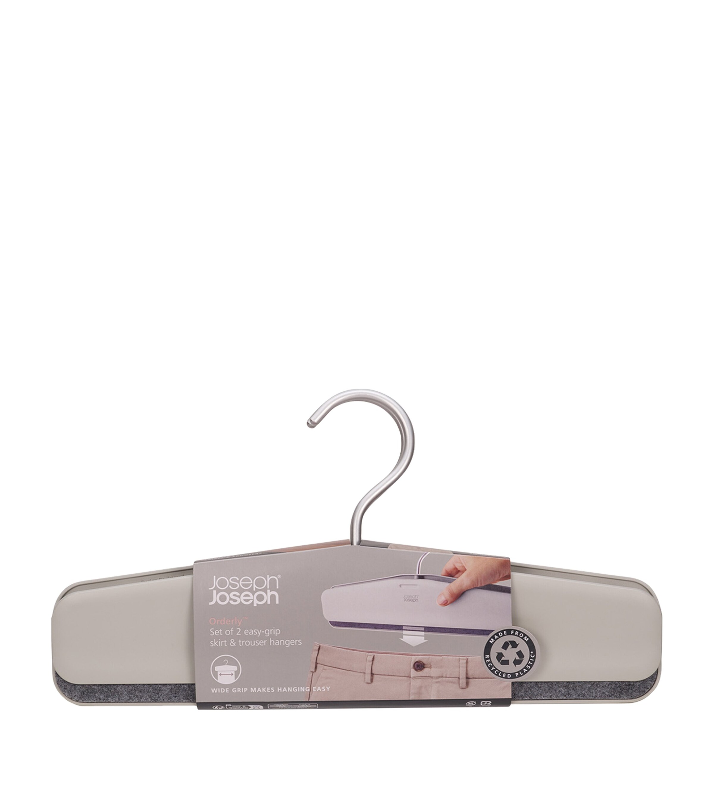 Pack of 2 Orderly Easy-Grip Trouser & Skirt Hangers ECRU Image 6