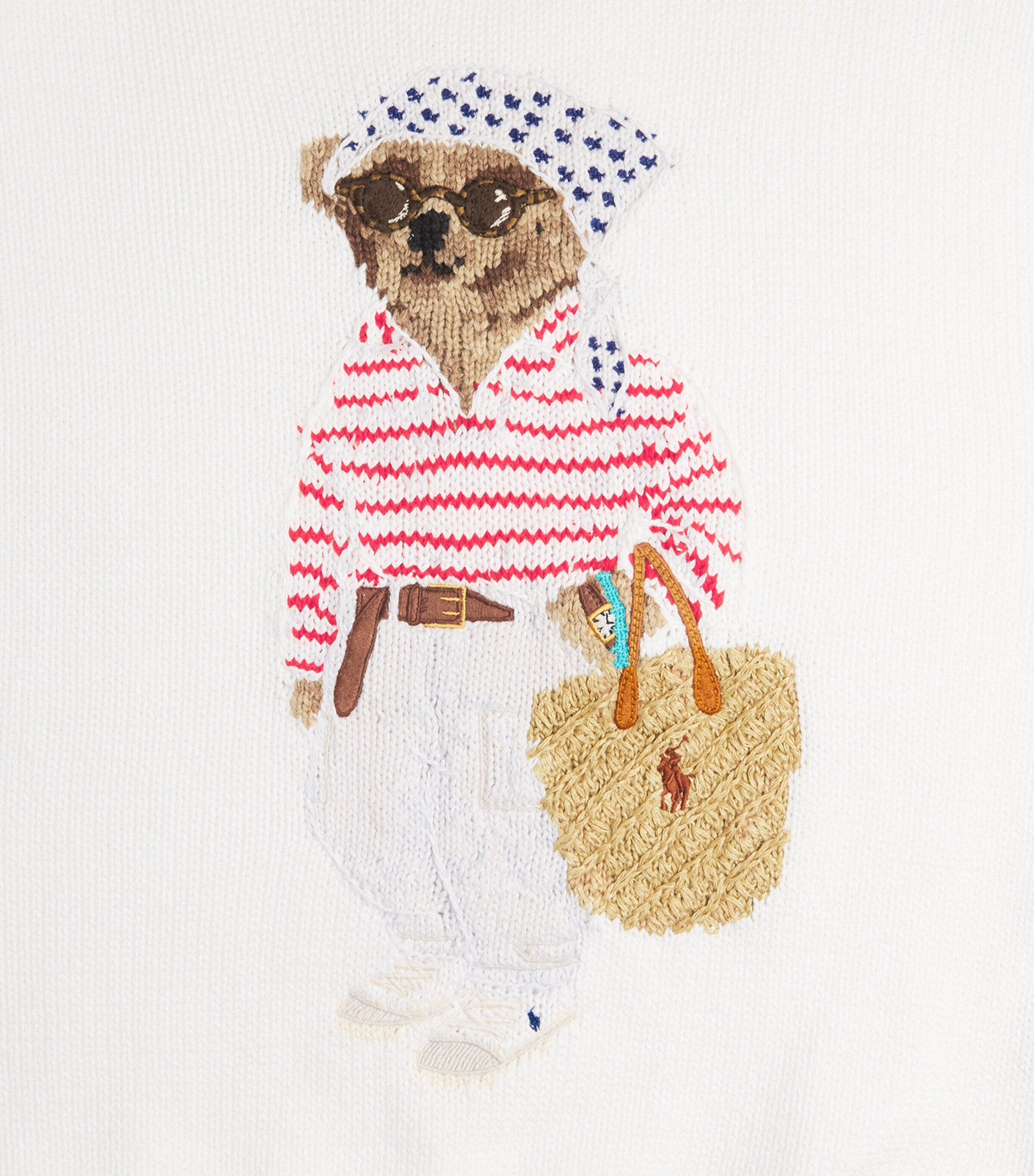 Polo Ralph Lauren Womens Cotton Polo Bear Sweater White Multi Image 6