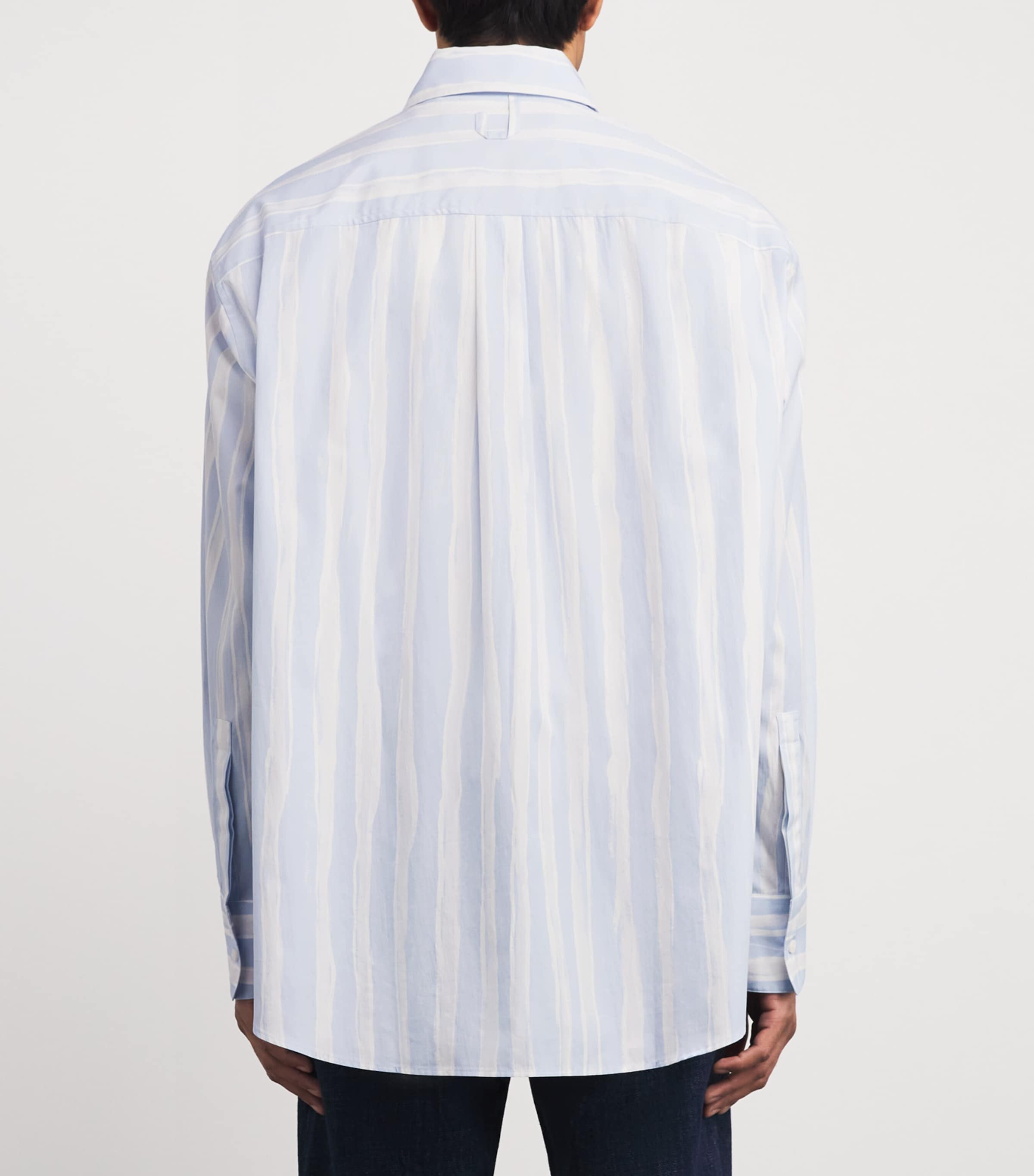 Cotton Stripe Camargue Shirt BLU BGE GCH PRNT-3GT Image 4