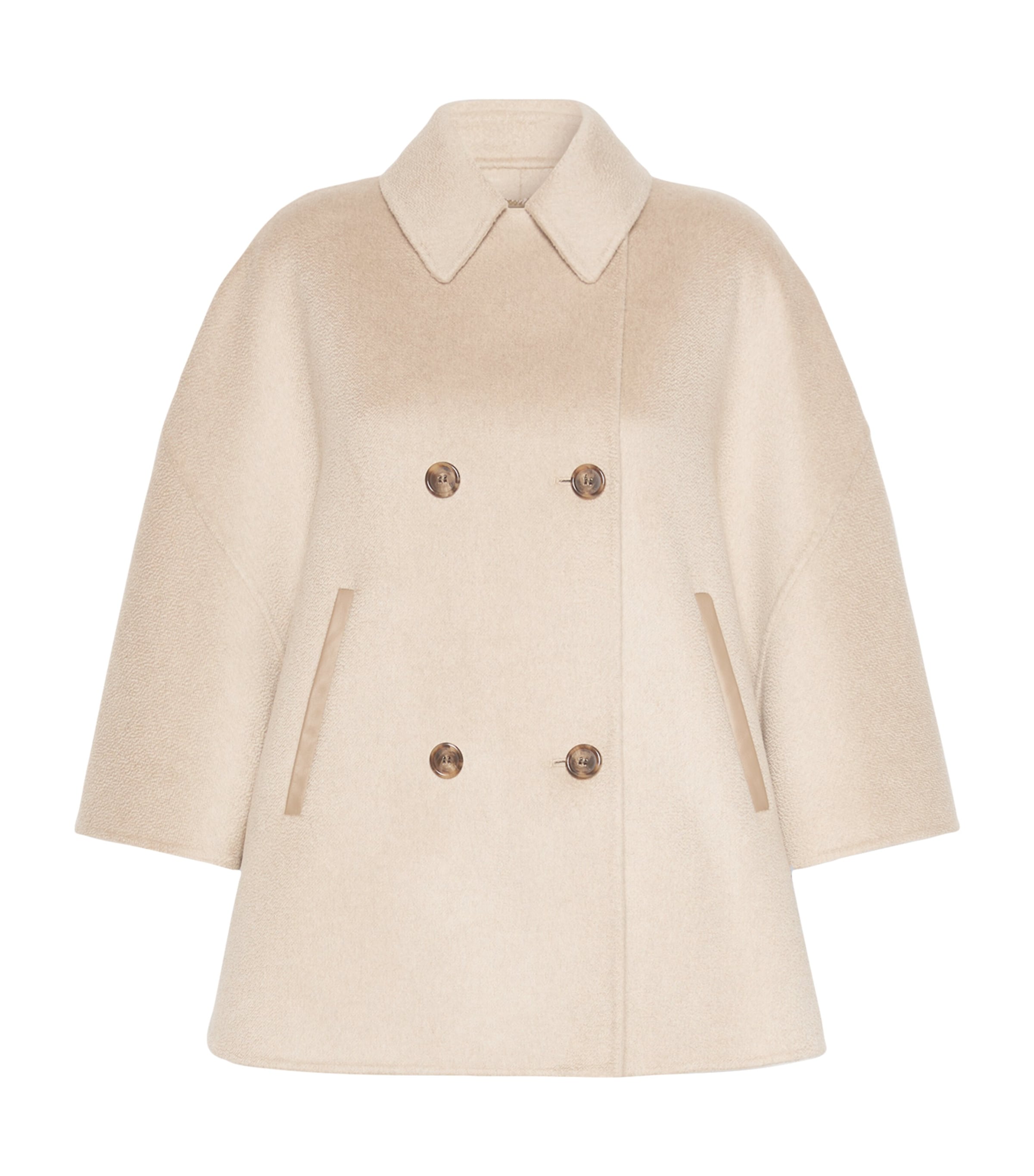 Max Mara Womens Cashmere Double-Breasted Cape Sand Image 1