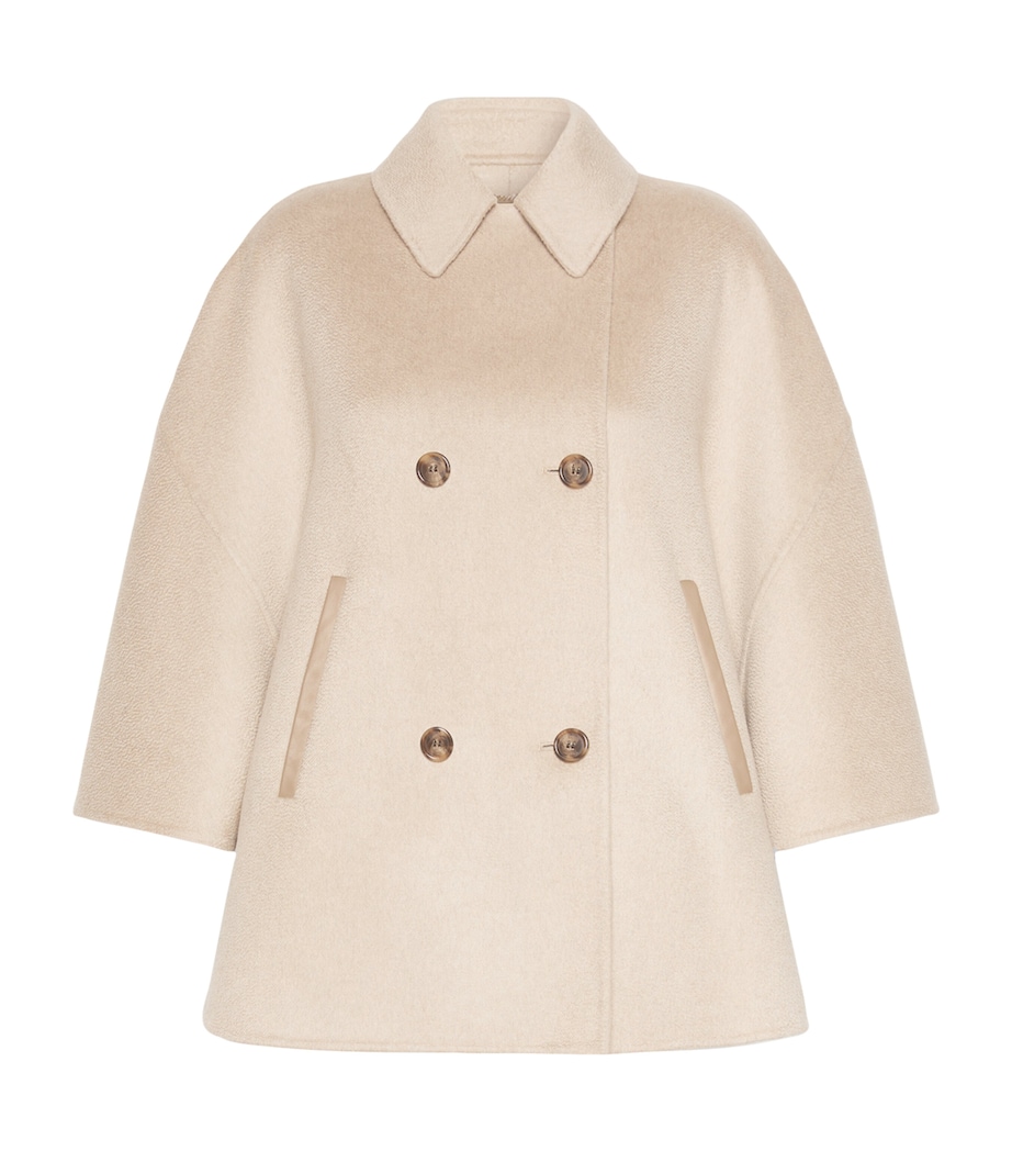 Max Mara Womens Cashmere Double-Breasted Cape Sand Image 1
