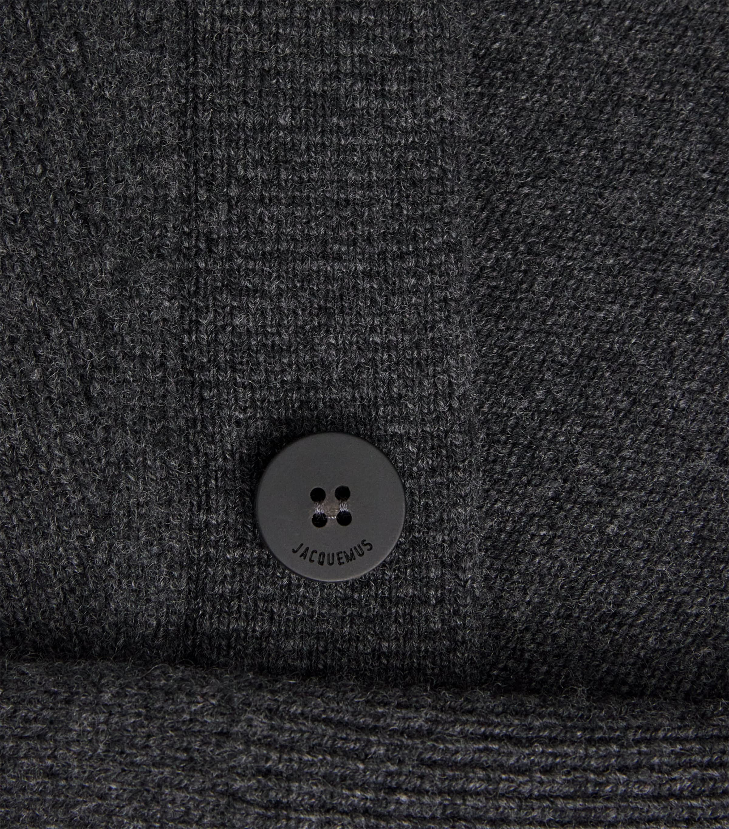 Jacquemus Mens Wool-Blend Cardigan Dark Grey Image 5