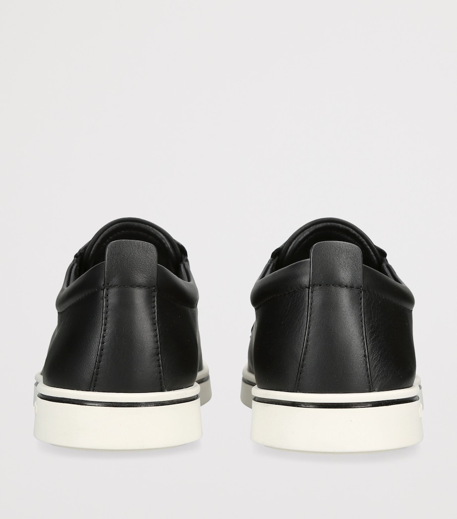 Salvatore Ferragamo Leather Alfie Slip-On Sneakers Black Image 4
