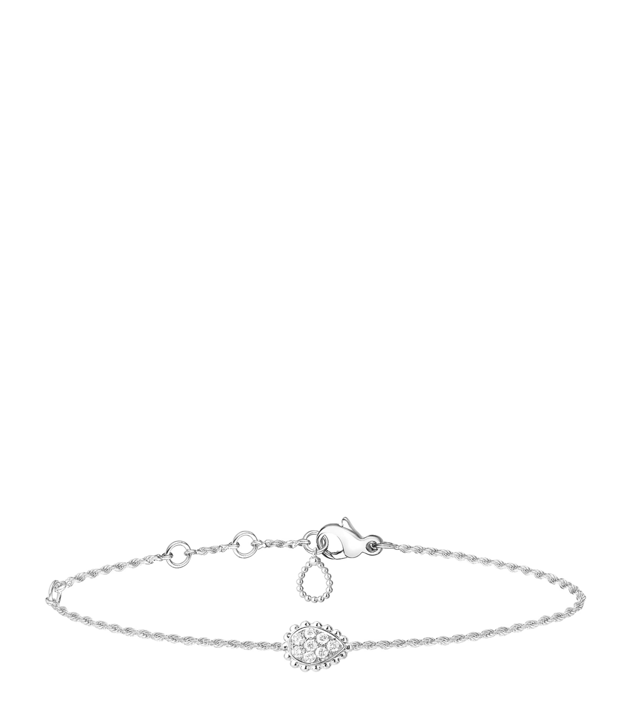Boucheron Extra Small White Gold And Diamond Serpent Bohème Motif Bracelet In White