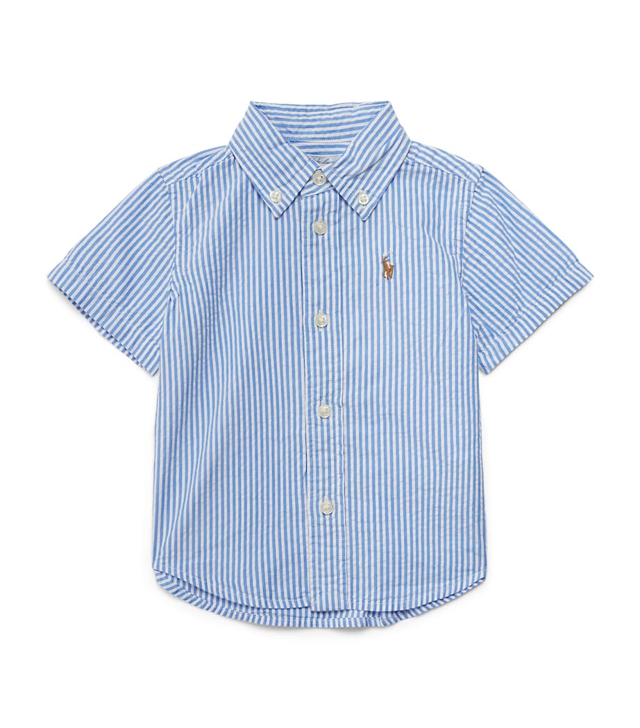 Ralph Lauren Kids Stripe Polo Pony Short-Sleeve Shirt (3-24 Months) Blue/wht Image 1