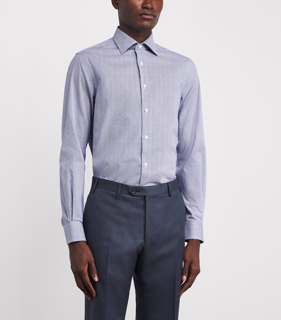 Cotton Stripe Shirt 12 BLUE Image 3