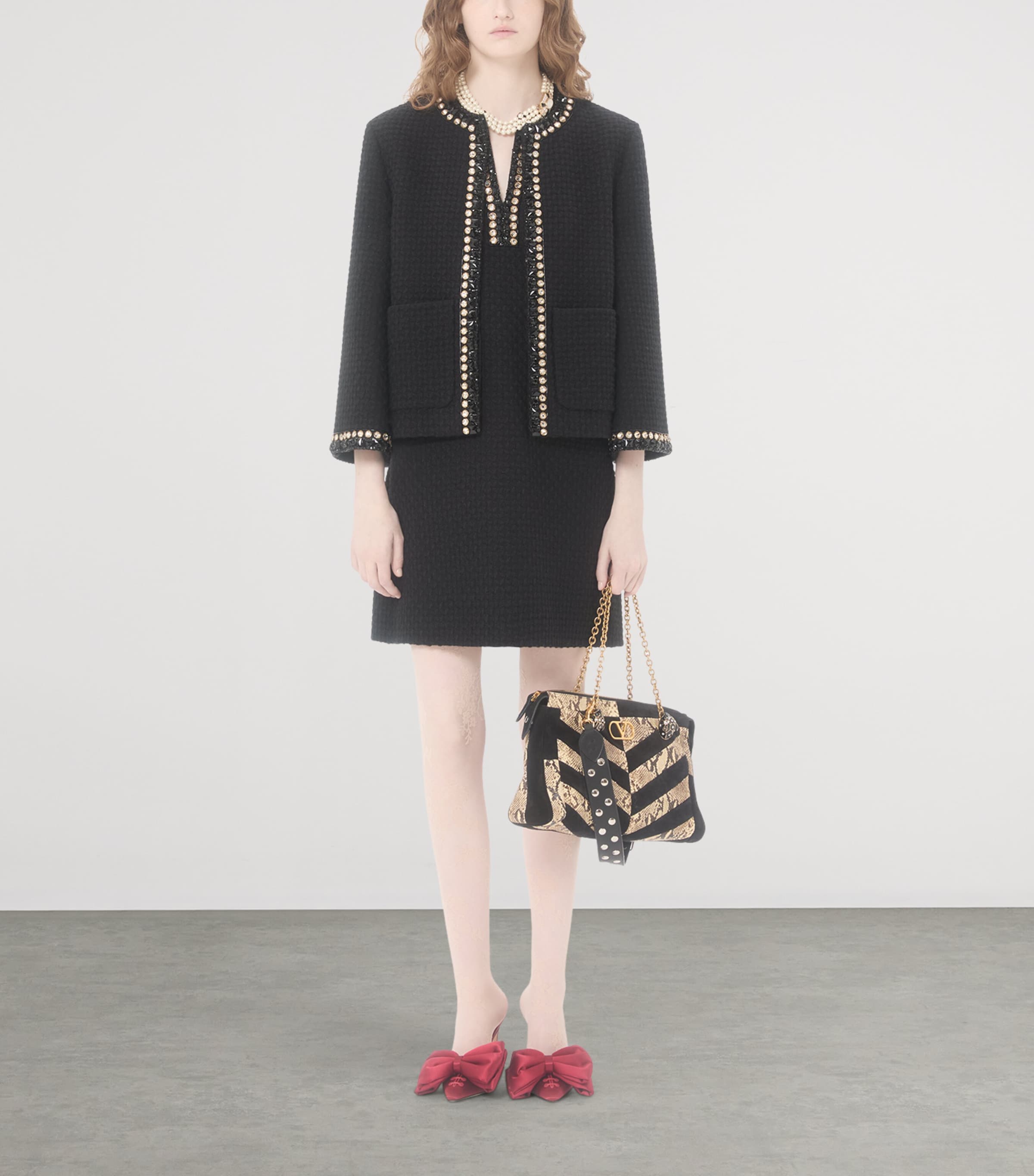 Virgin Wool-Blend Mini Dress NUD Image 5