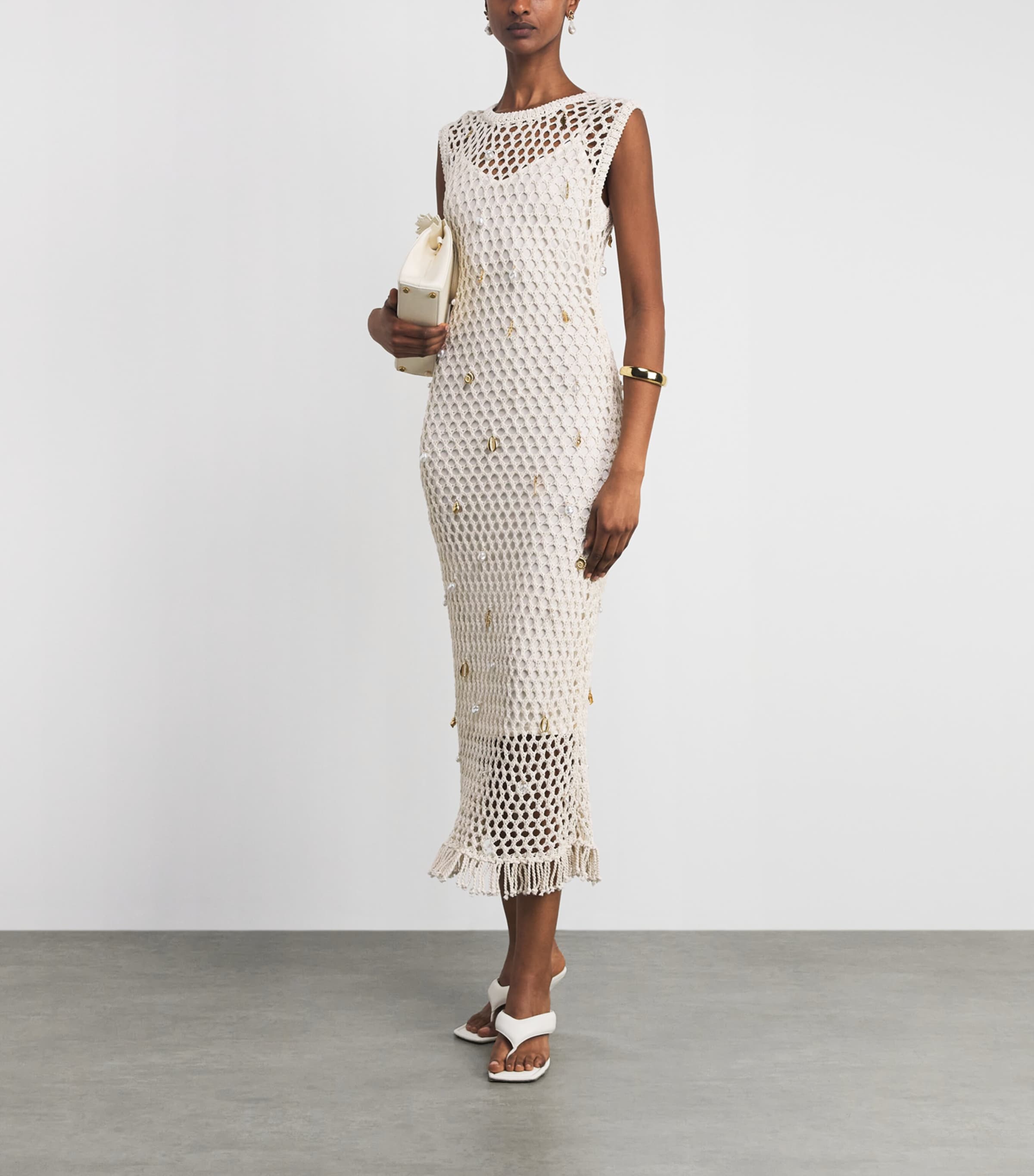 Simkhai Womens Knitted Charm Coralia Midi Dress Sand Multi Image 2