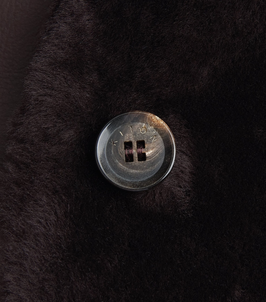 Kiton Womens Shearling Cape Bordeaux Image 6
