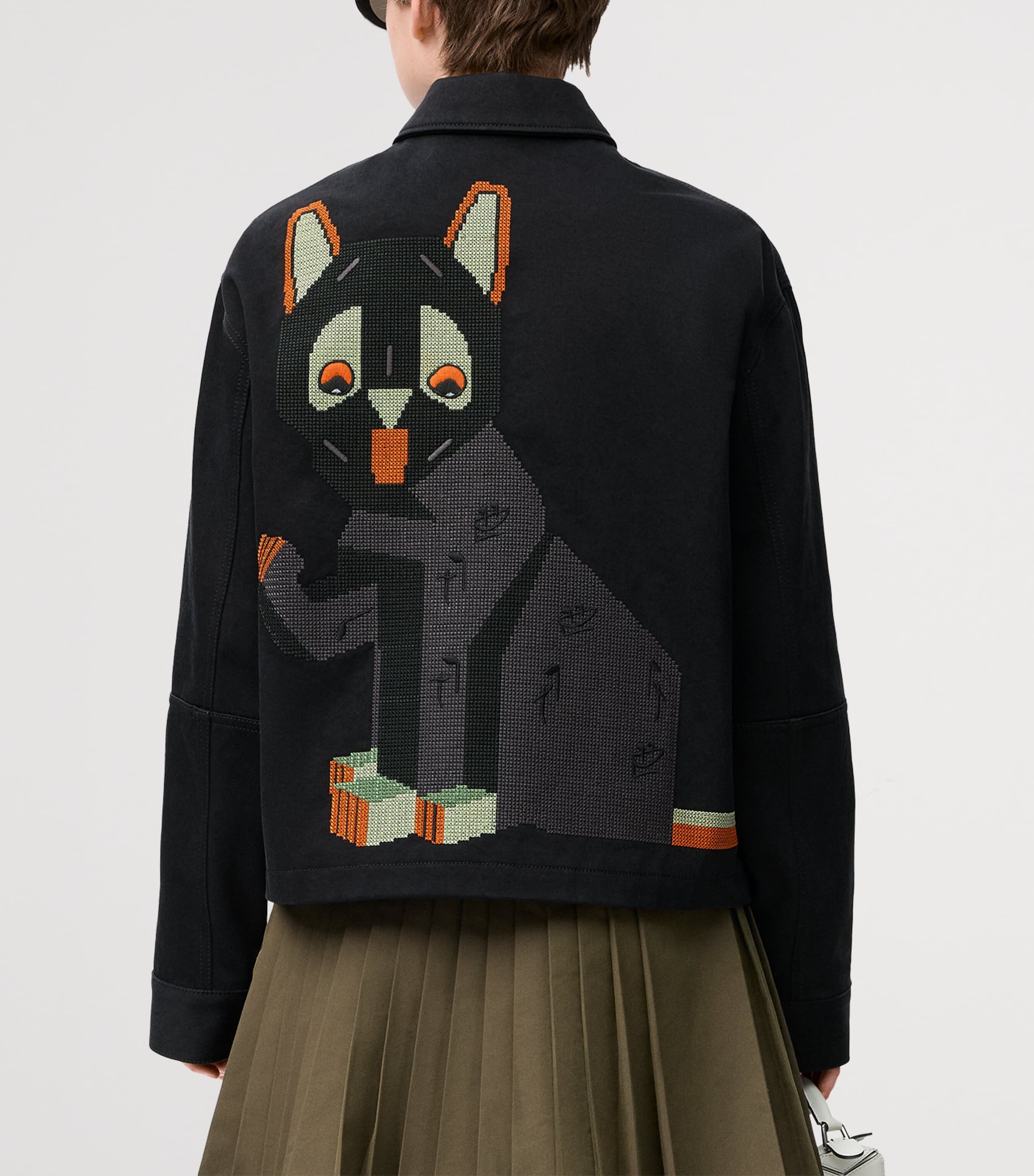 x Louis Wain Cotton-Satin Embroidered Jacket BLACK Image 5