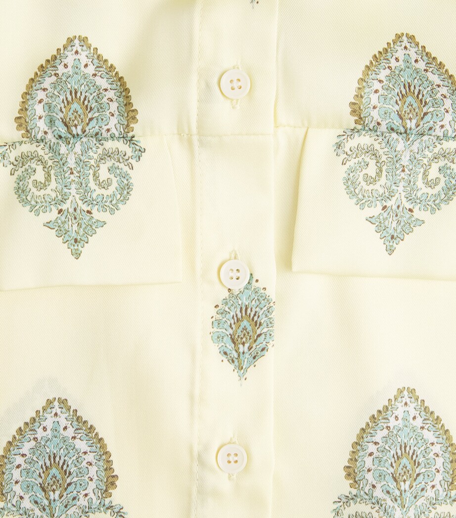 Sandro Paris Womens Paisley Tie-Detail Crop Top Light Yellow Image 6