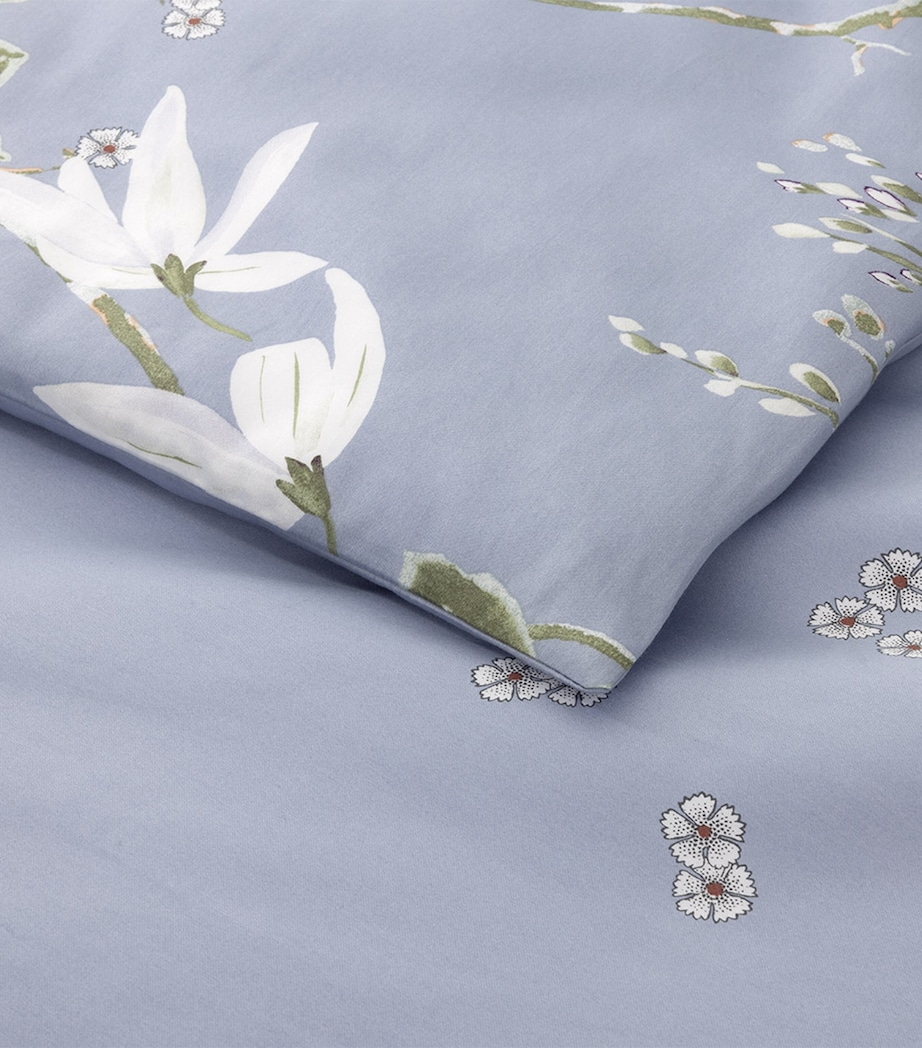 Yves Delorme Organic Cotton Rameau Double Duvet Cover (200cm x 200cm) Blue Image 4