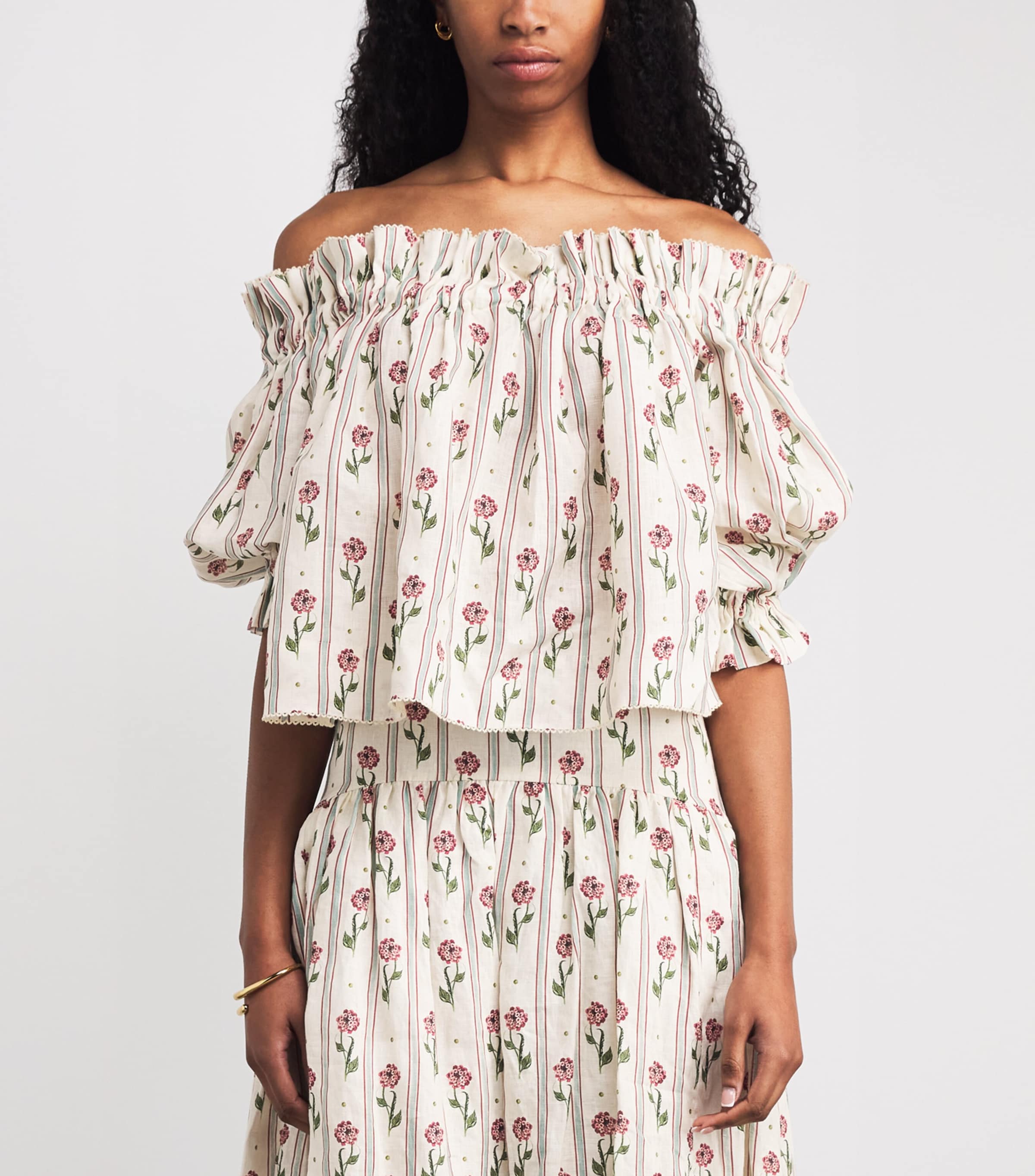 Linen Off-The-Shoulder Urucu Top MULTICOLOUR Image 3