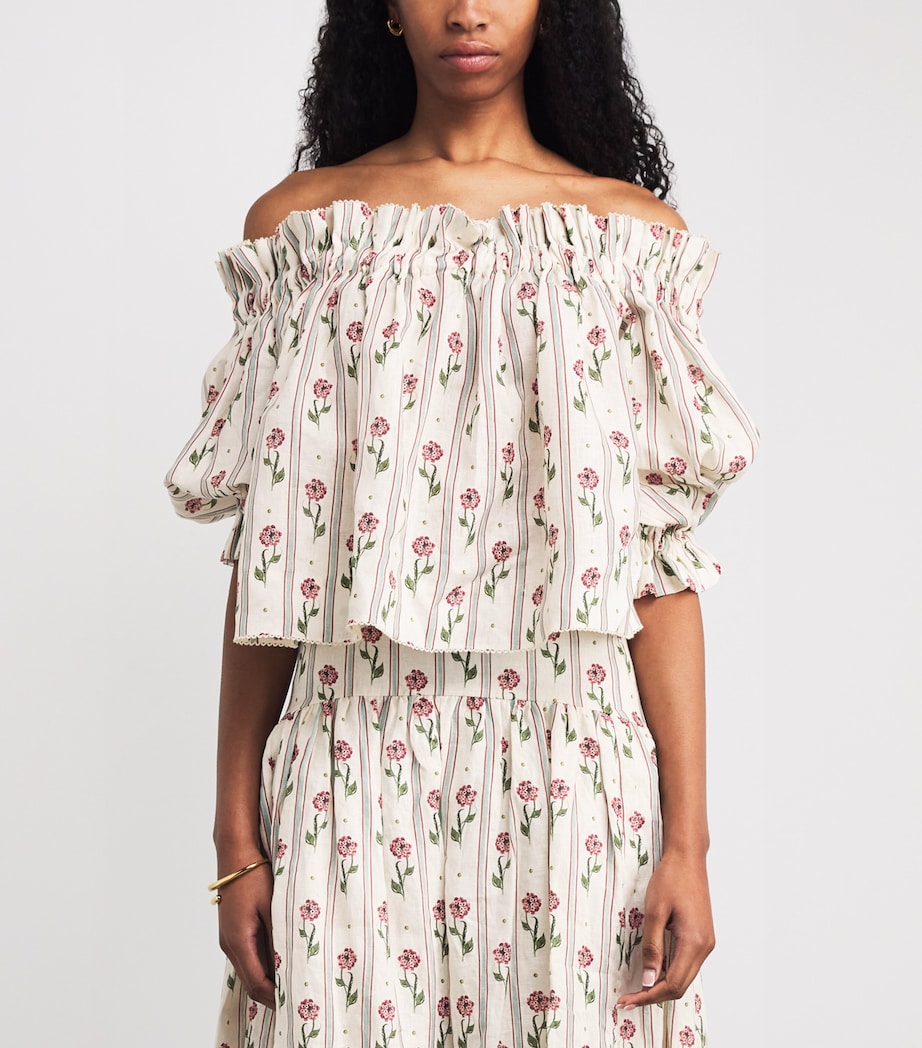 Linen Off-The-Shoulder Urucu Top MULTICOLOUR Image 3