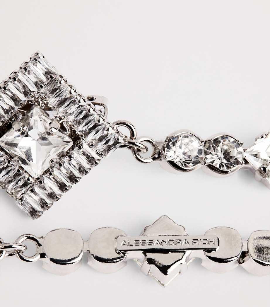 Crystal Pearl Pendant Earrings 0001 CRY-SILVER Image 5