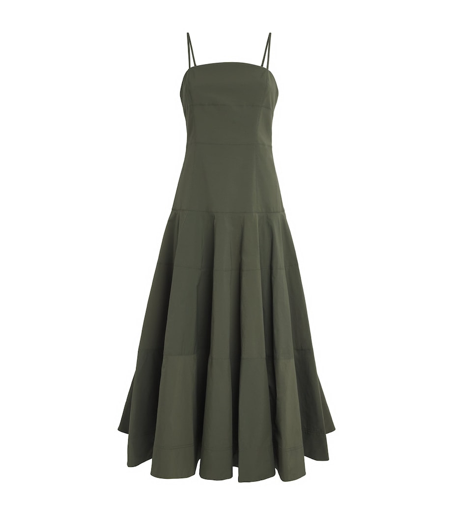 Veronica Beard Womens Paneled Ilona Midi Dress Army Image 1
