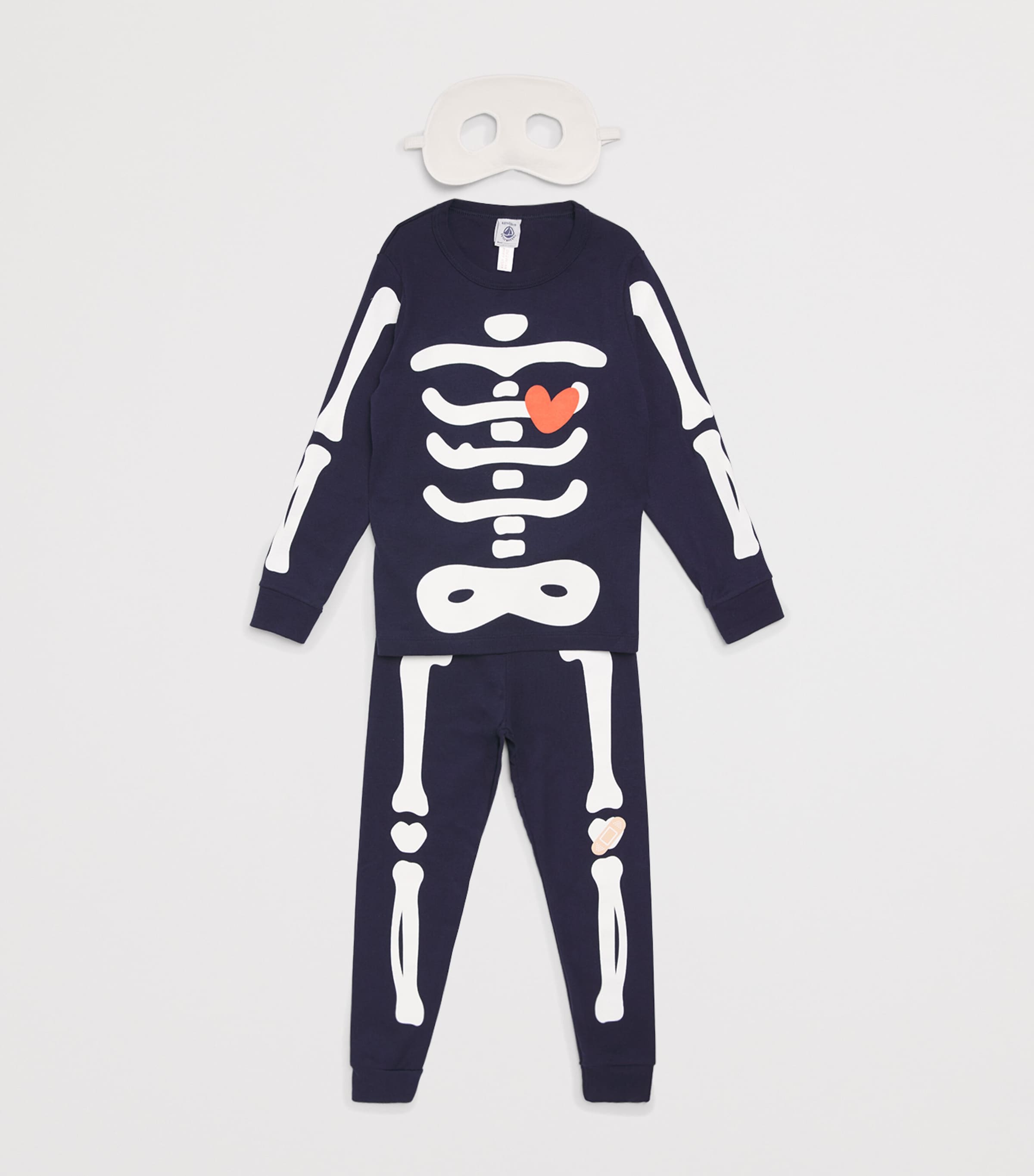 Petit Bateau Skeleton Pyjama and Mask Set (6-12 Years) Image 3