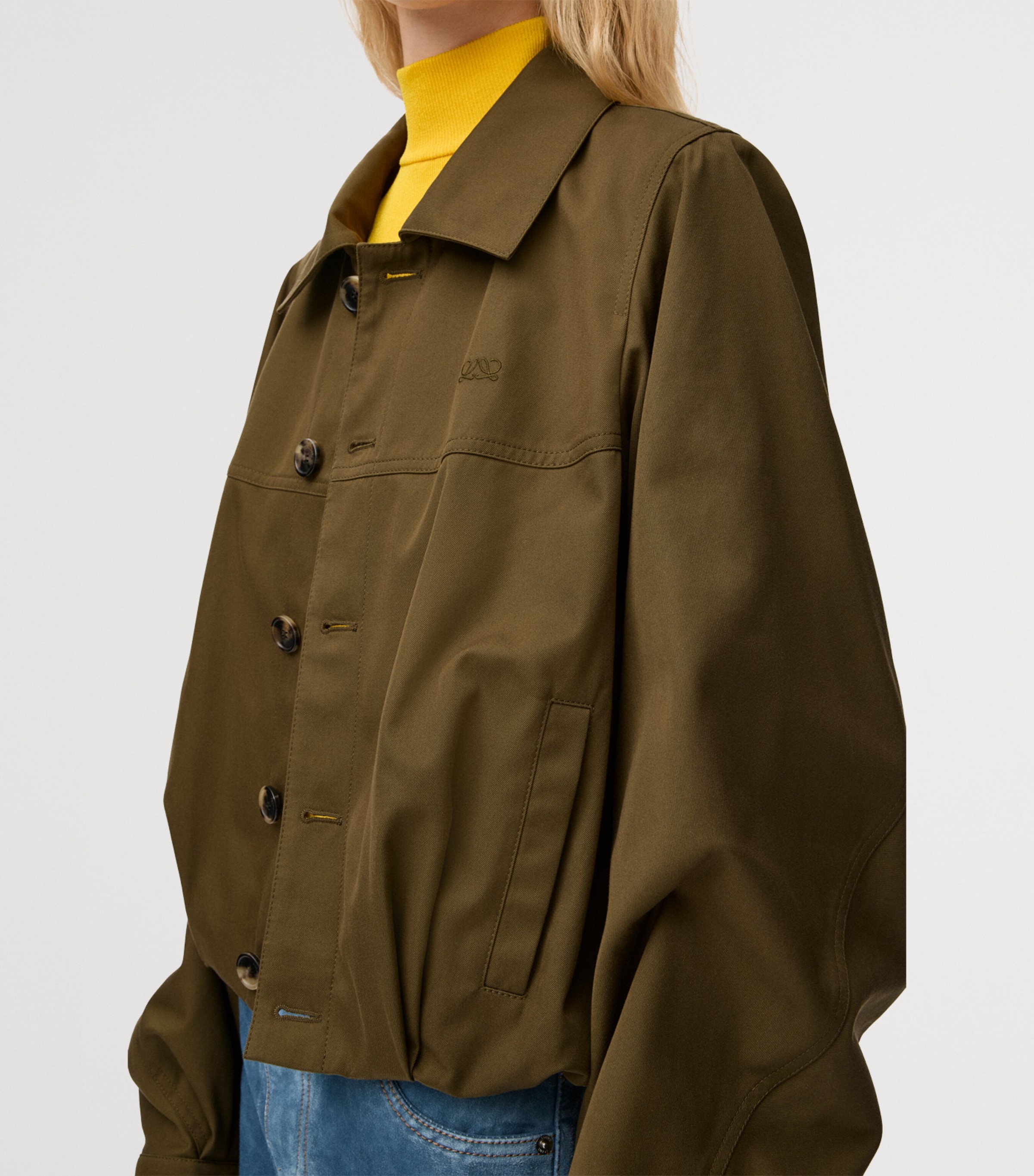 Cotton-Silk Jacket KHAKI GREEN Image 8