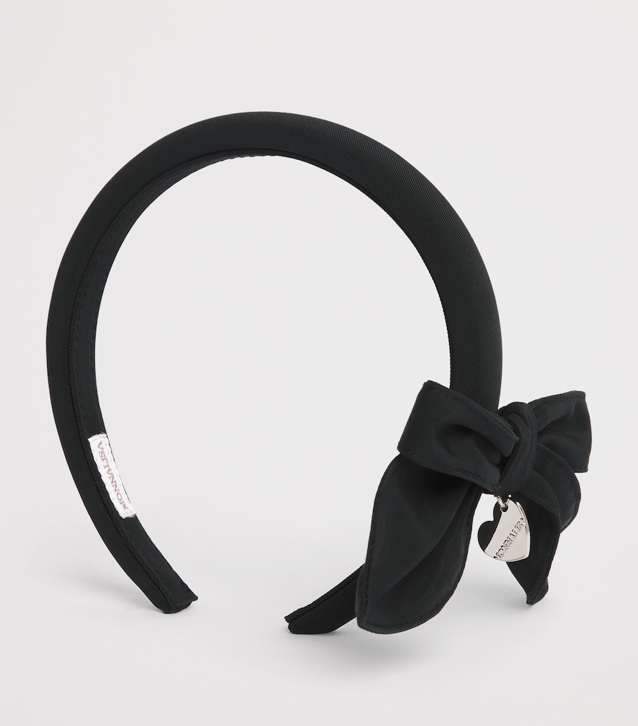 Monnalisa Satin Bow Headband Nero Image 2