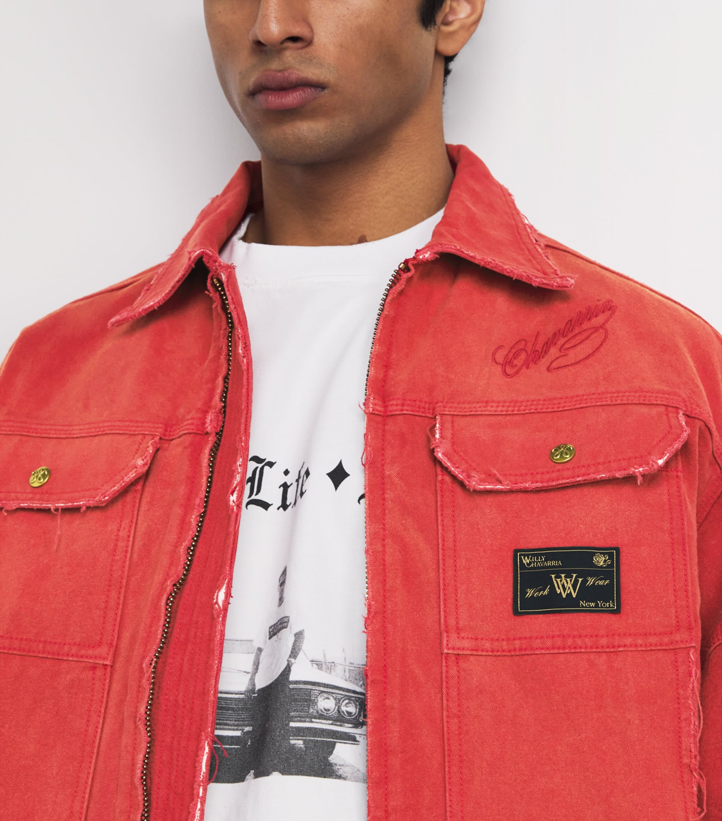 Willy Chavarria Red Cotton Canvas Stockton Jacket | Harrods US