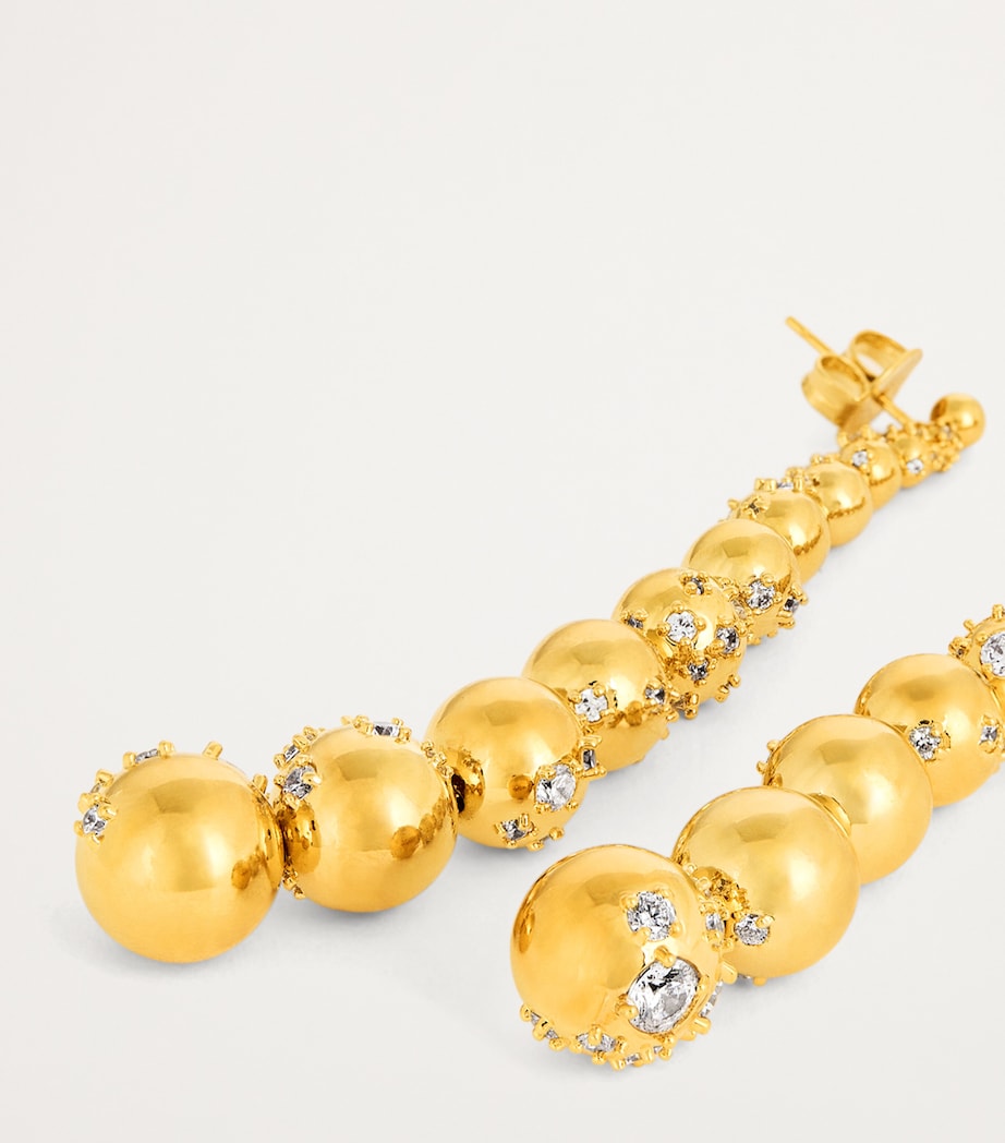 Gold-Plated Zircon Nova Long Earrings GOLD Image 5