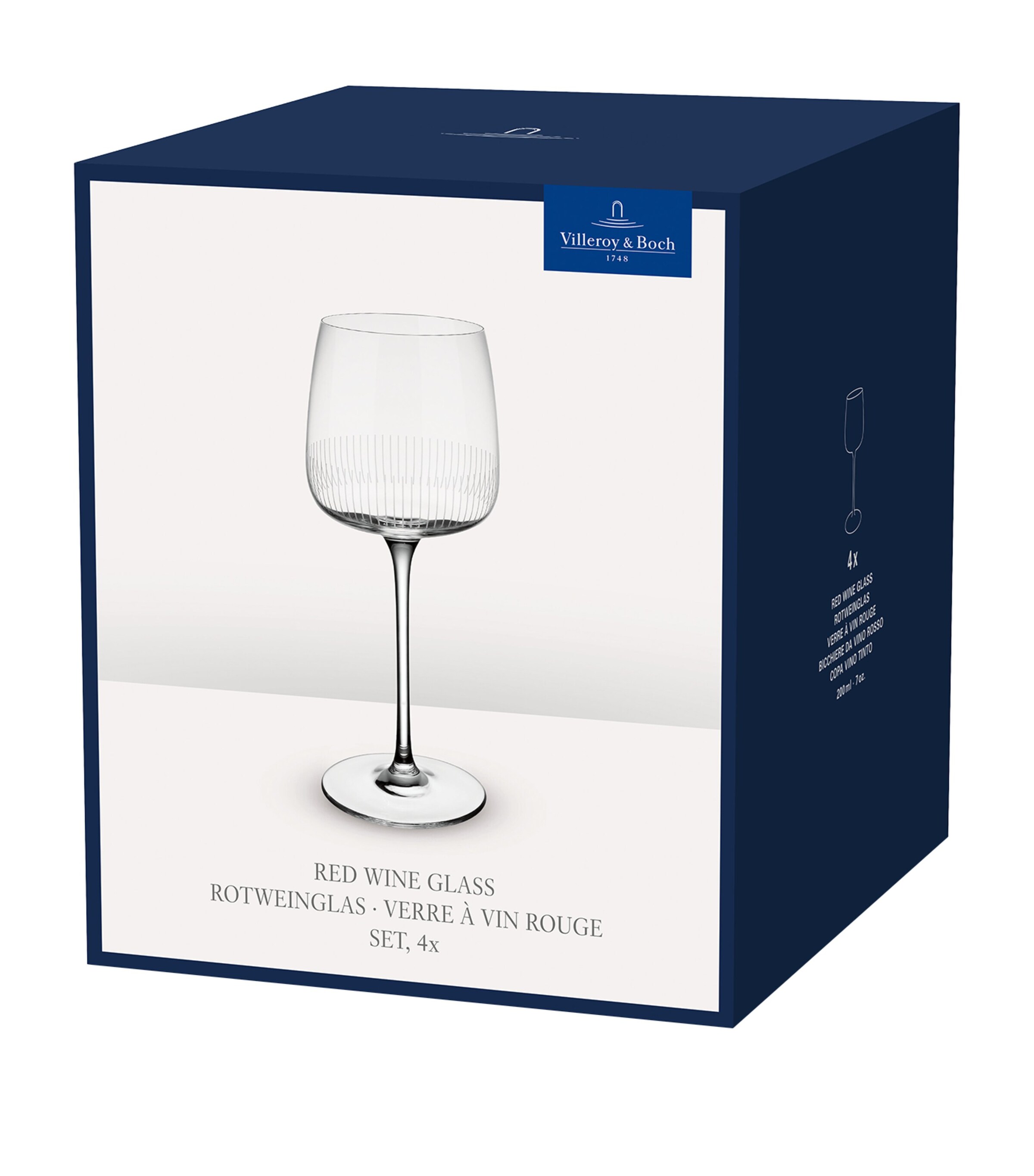 Set of 4 Crystal Afina Red Wine Glasses (200ml) CLEAR Image 7