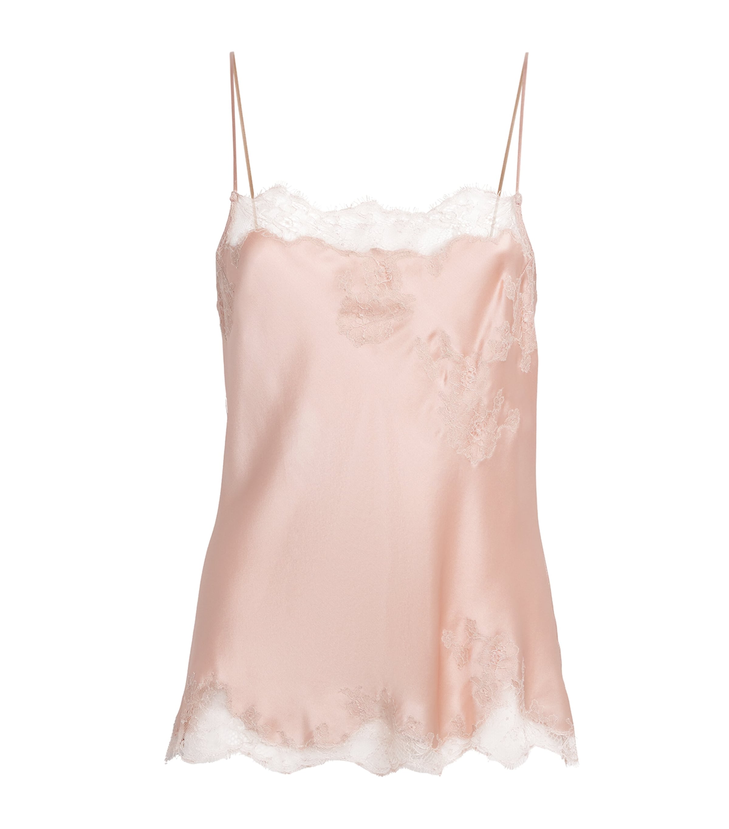 Carine Gilson Womens Silk Lace-Trim Louise Camisole Freesia / Rosa Image 1