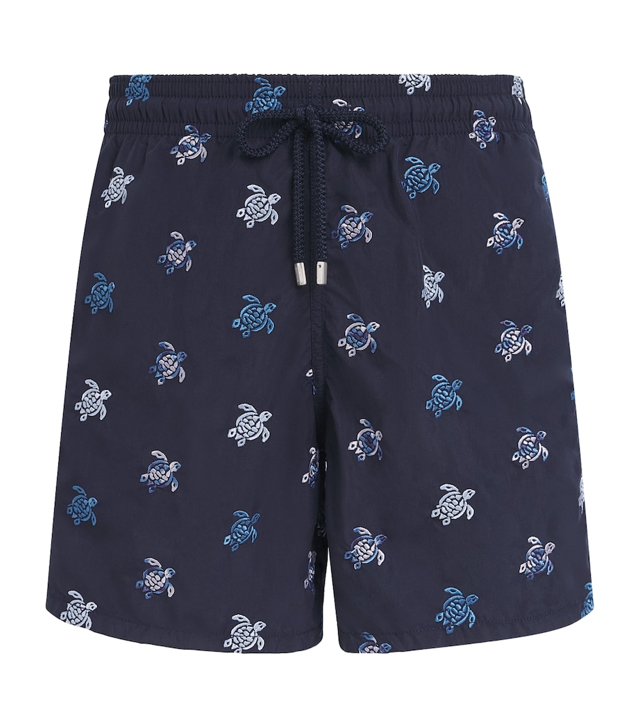 Vilebrequin Mens Embroidered Turtle Swim Shorts Bleu Marine Image 1