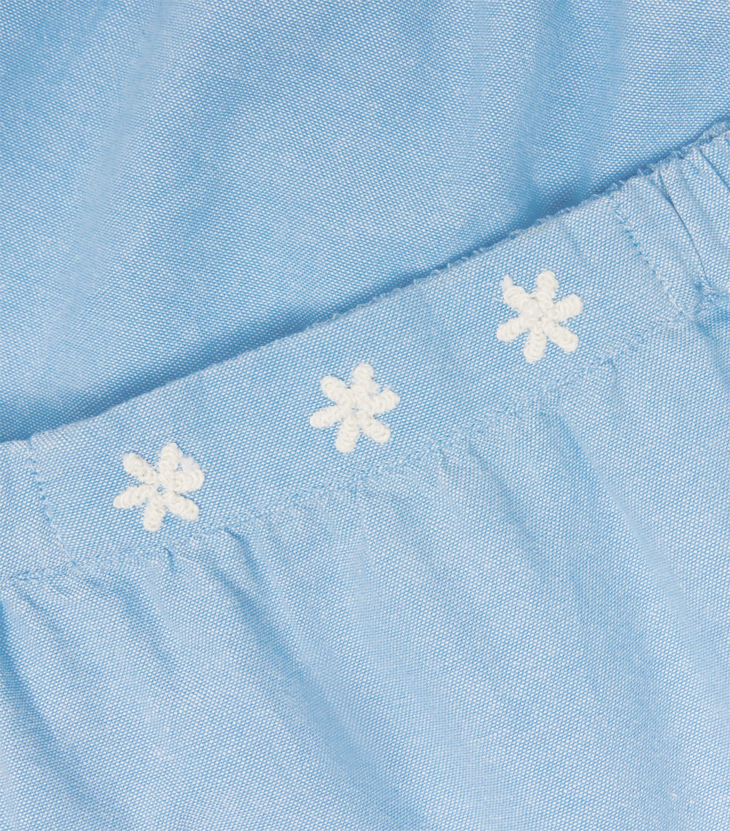 Louise Misha Cotton Lace-Trim Floreli Trousers (3-24 Months) Blue Image 4