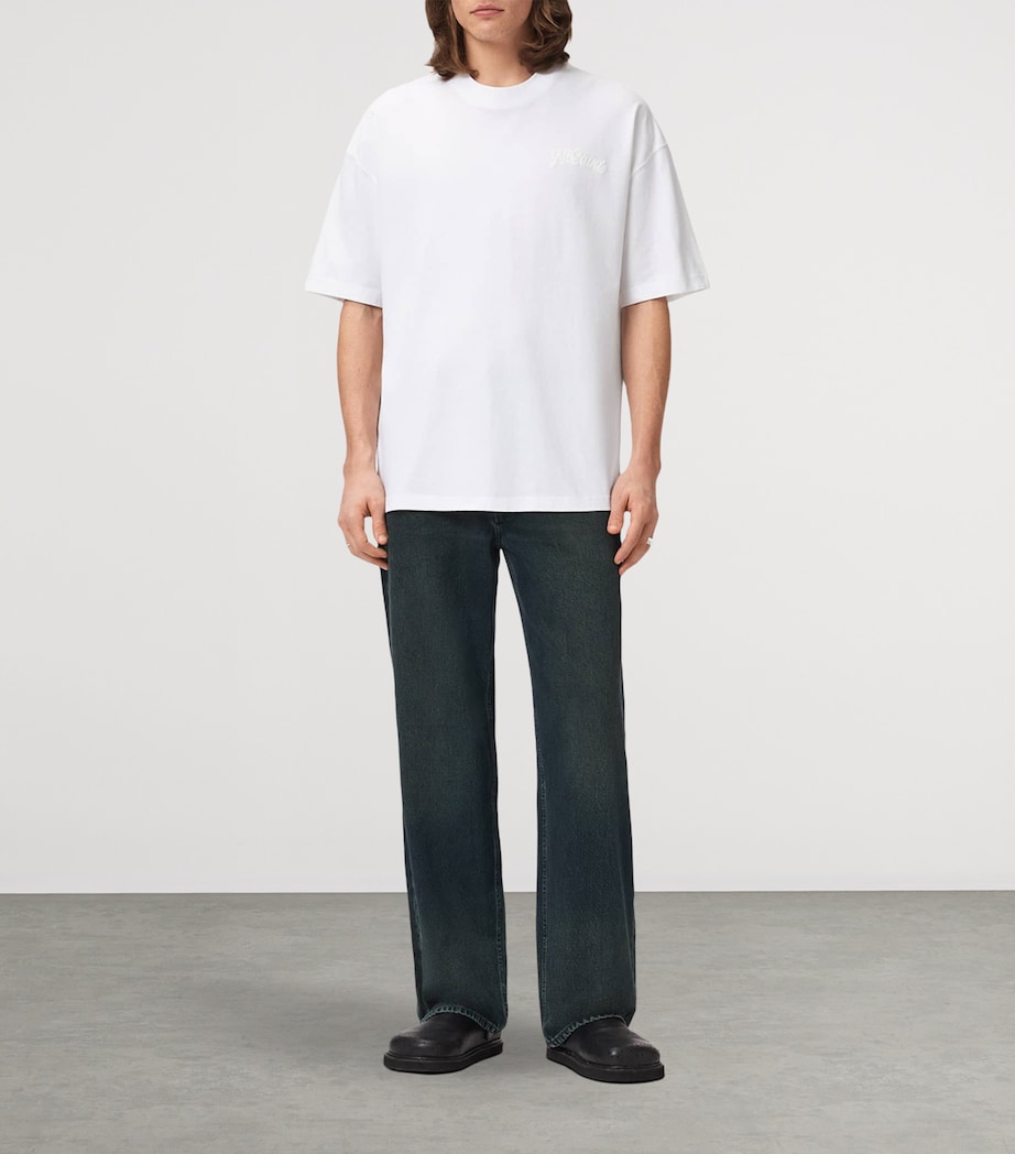 AllSaints Mens Oversized Organic Cotton Odyssey T-Shirt Optic White Image 2