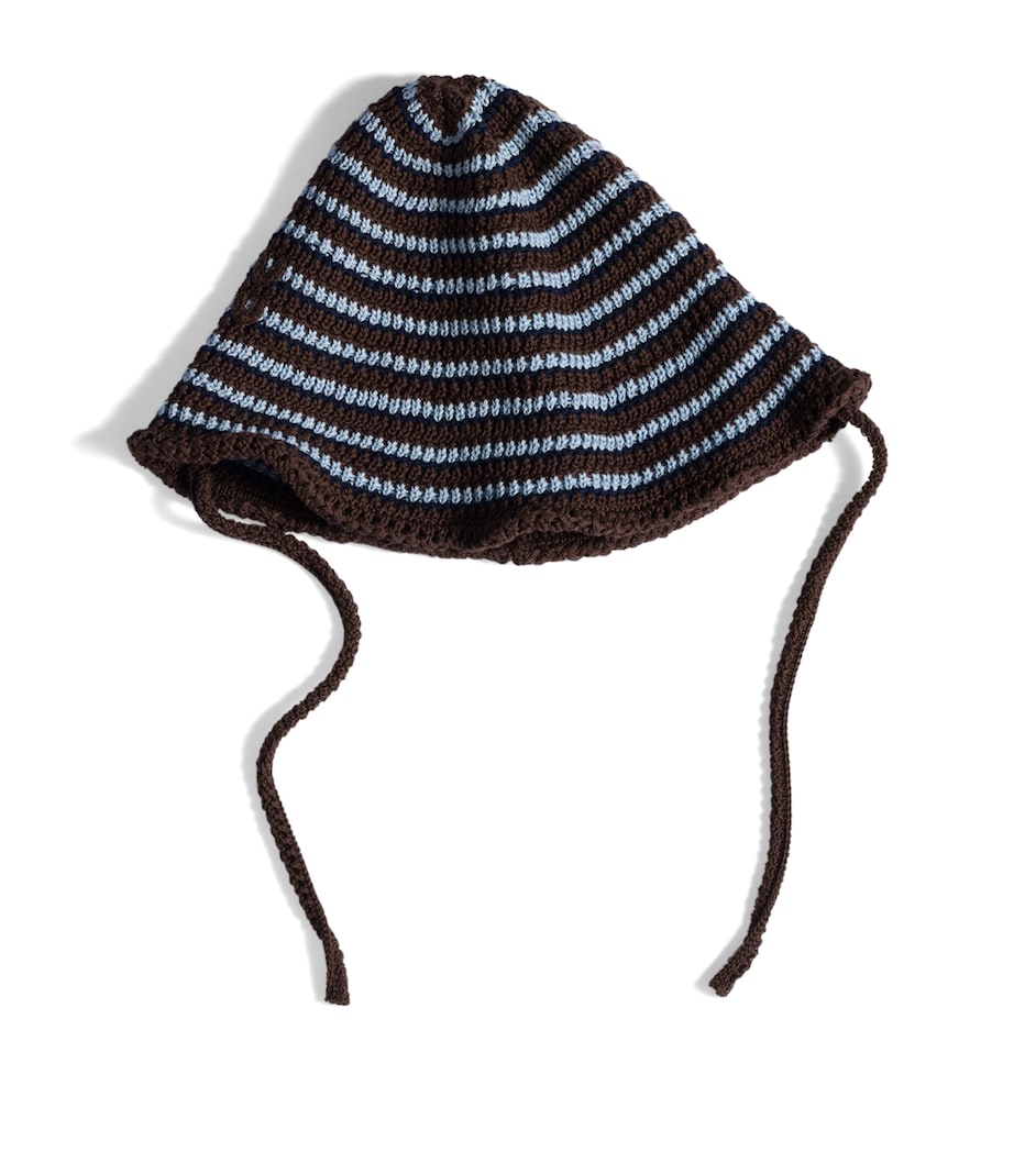Miu Miu Crochet Stripe Hat Brown Image 1