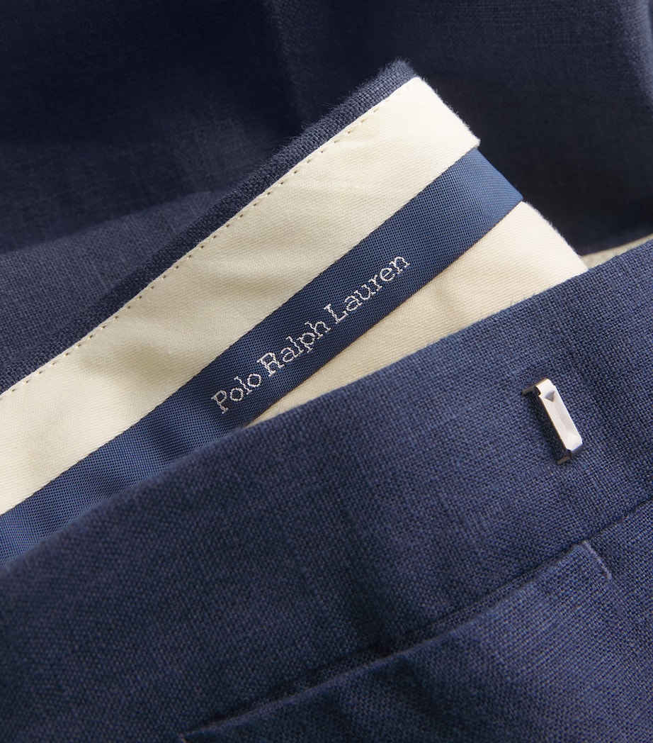 Polo Ralph Lauren Mens Linen Straight Trousers Navy Image 5